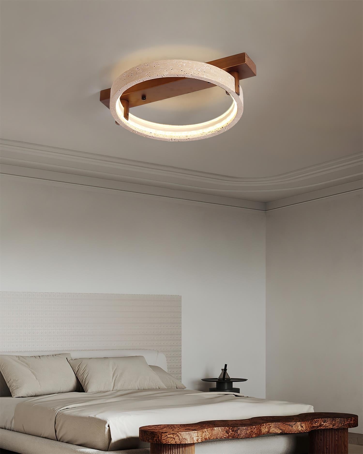 Ritta Natural Travertine Ceiling Lamp - Neutralighting