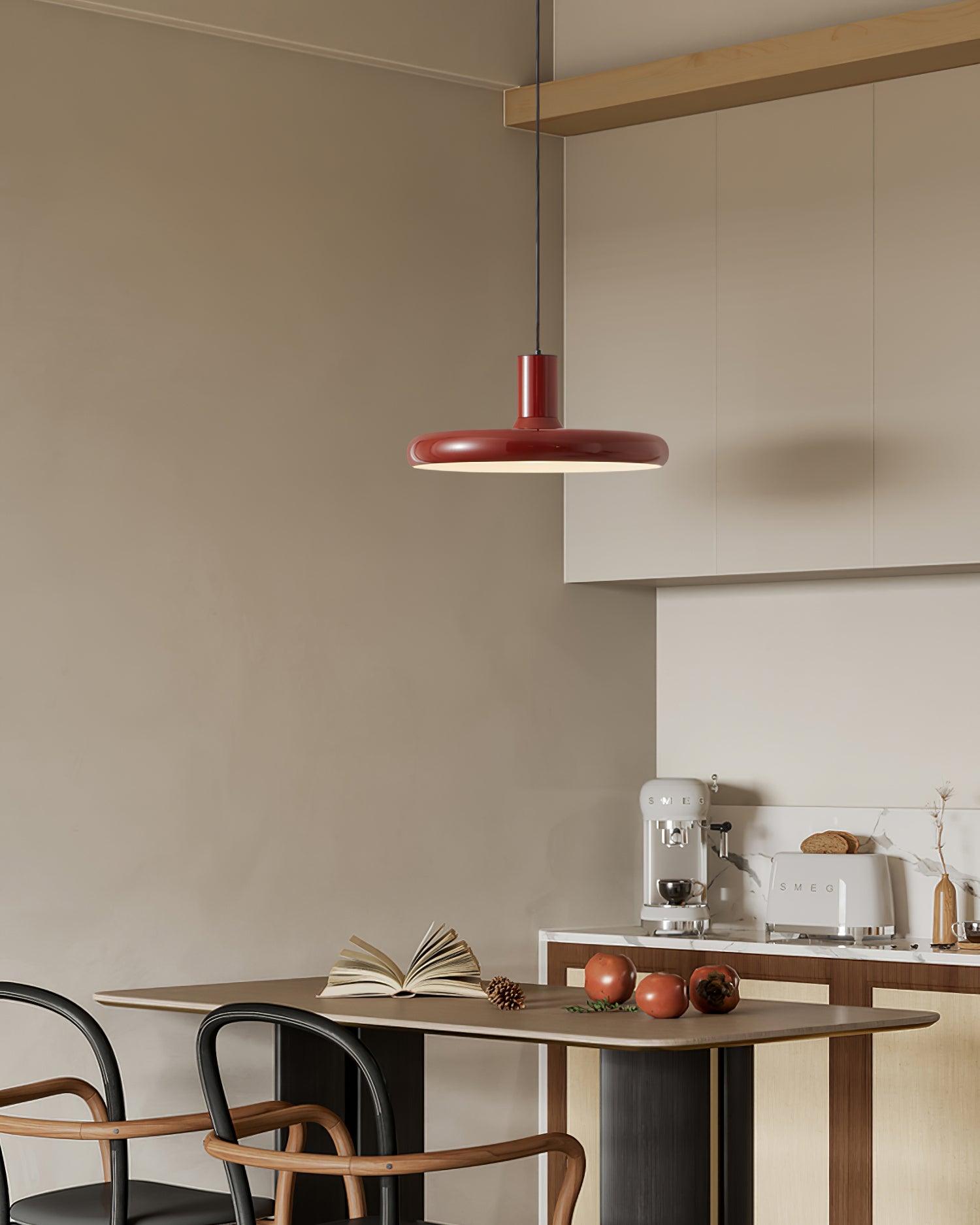 Pendant Lamp Frisbee Red Industrial Contemporary - Neutralighting
