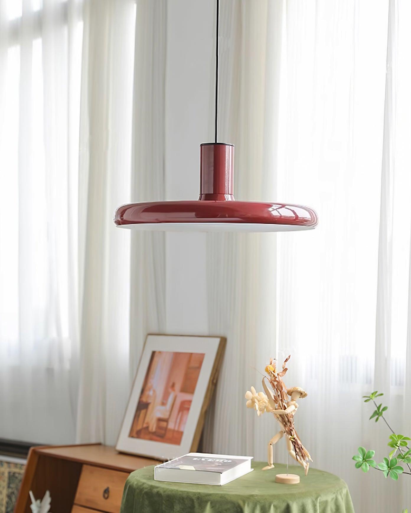 Pendant Lamp Frisbee Red Industrial Contemporary - Neutralighting