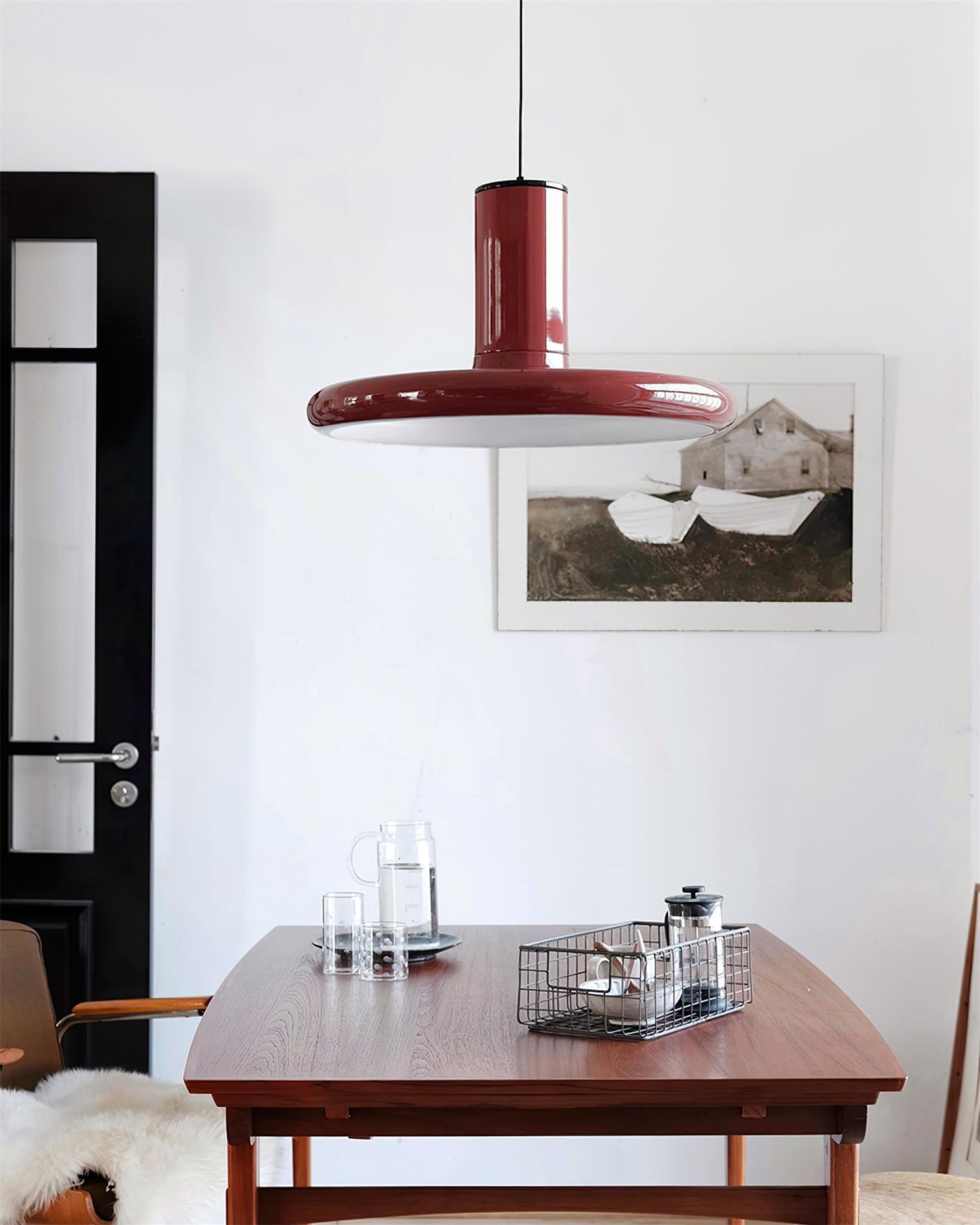 Pendant Lamp Frisbee Red Industrial Contemporary - Neutralighting