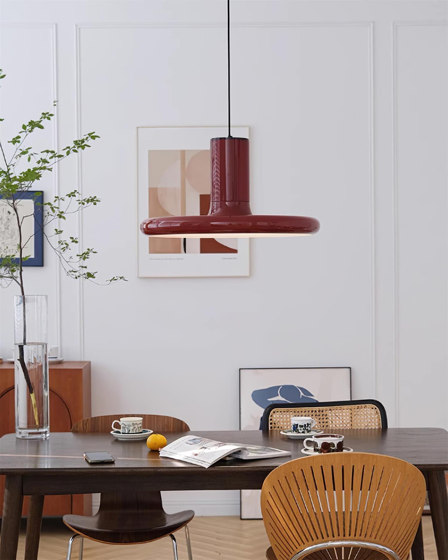 Pendant Lamp Frisbee Red Industrial Contemporary - Neutralighting