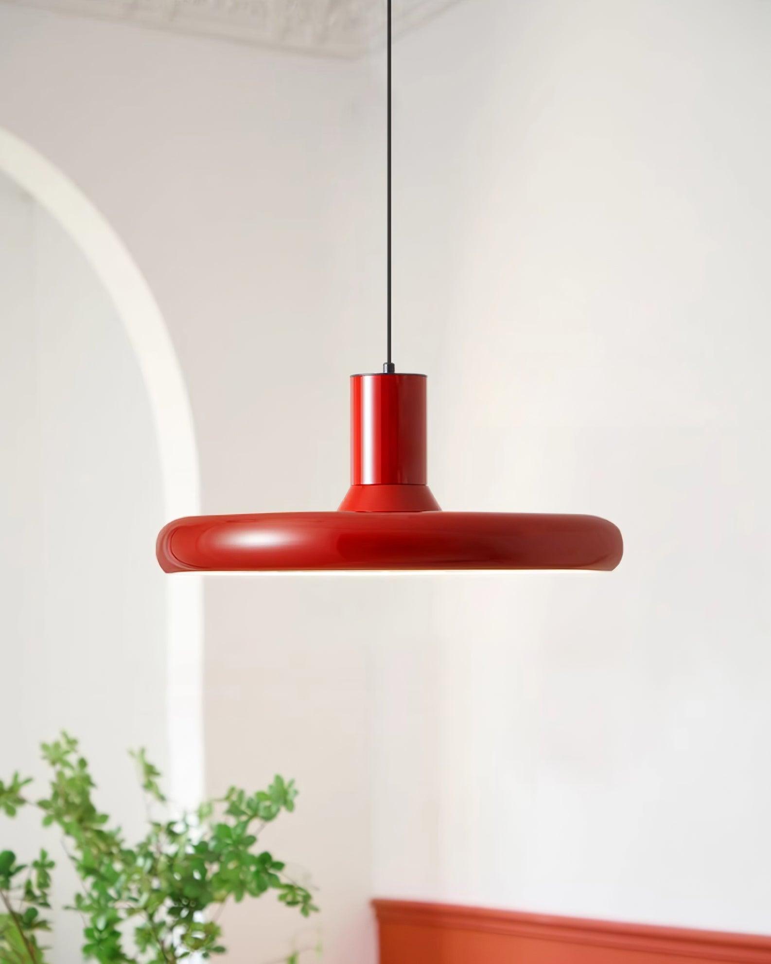 Pendant Lamp Frisbee Red Industrial Contemporary - Neutralighting