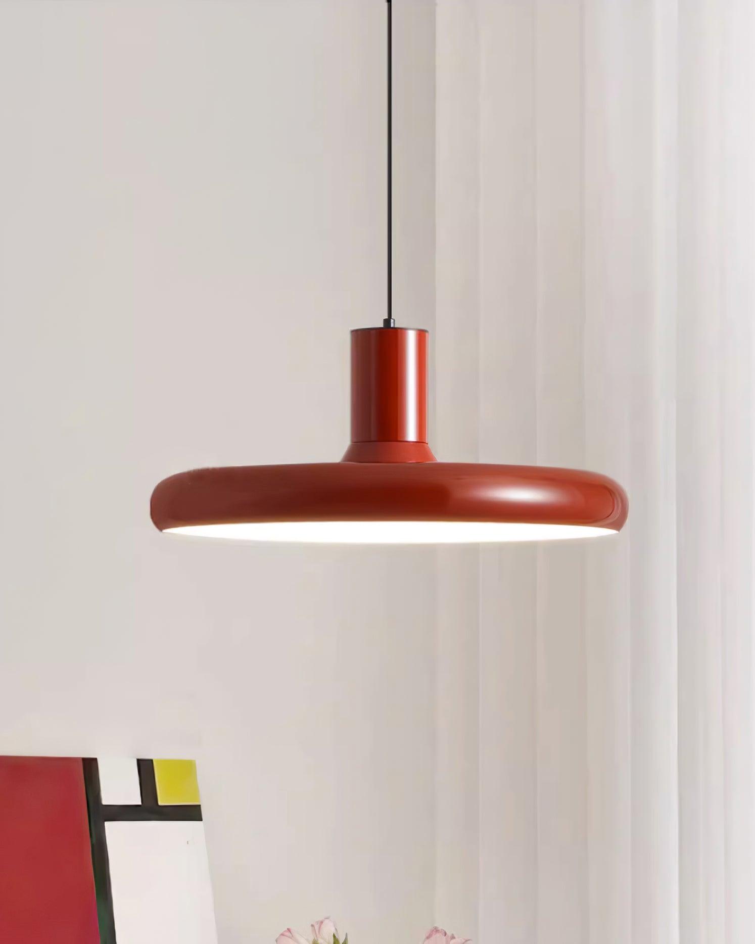 Pendant Lamp Frisbee Red Industrial Contemporary - Neutralighting