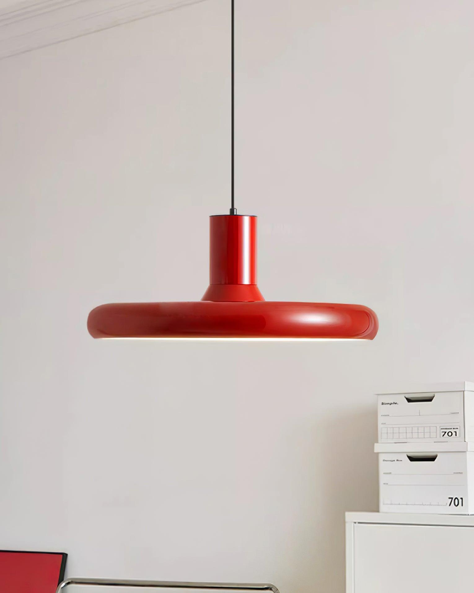 Pendant Lamp Frisbee Red Industrial Contemporary - Neutralighting