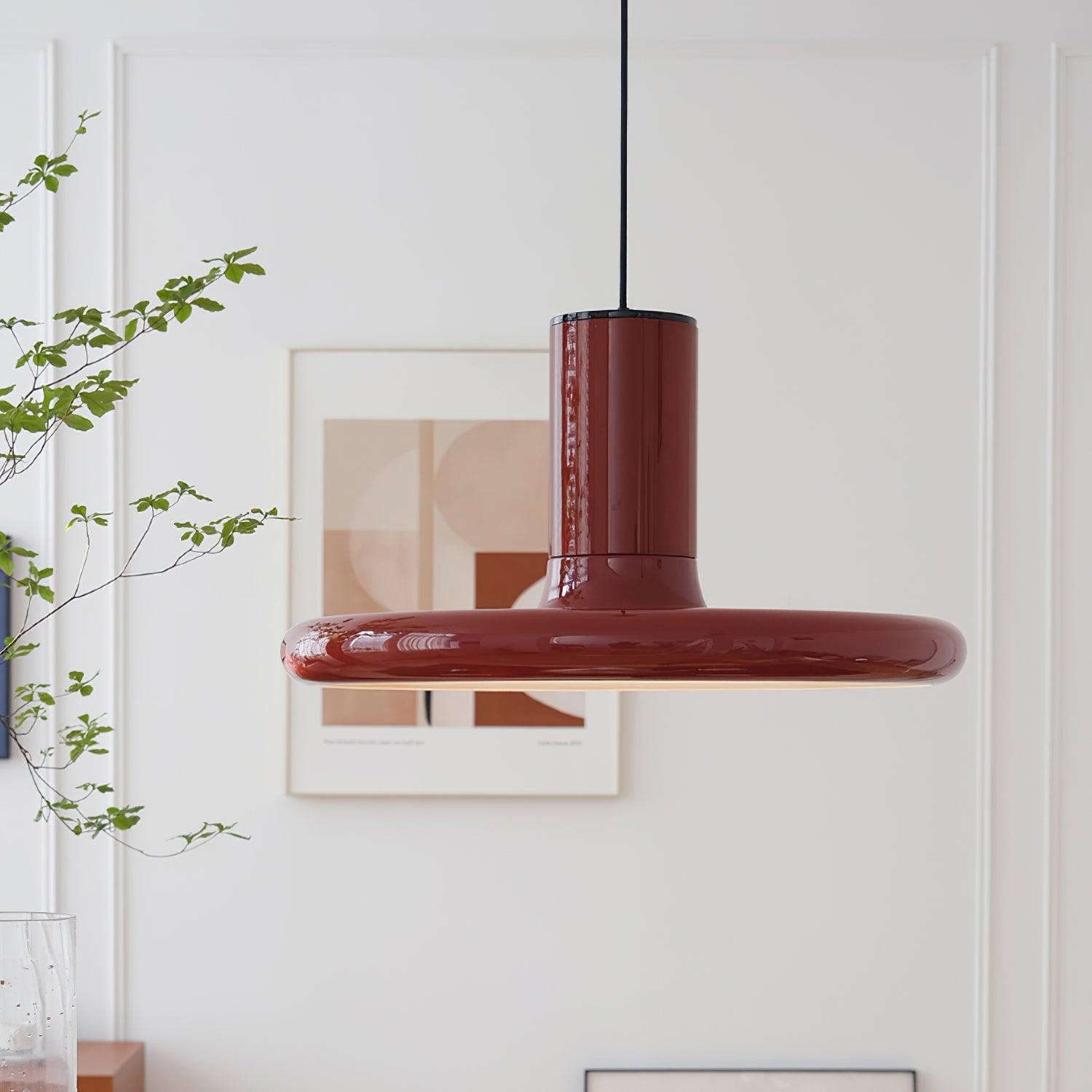 Pendant Lamp Frisbee Red Industrial Contemporary - Neutralighting