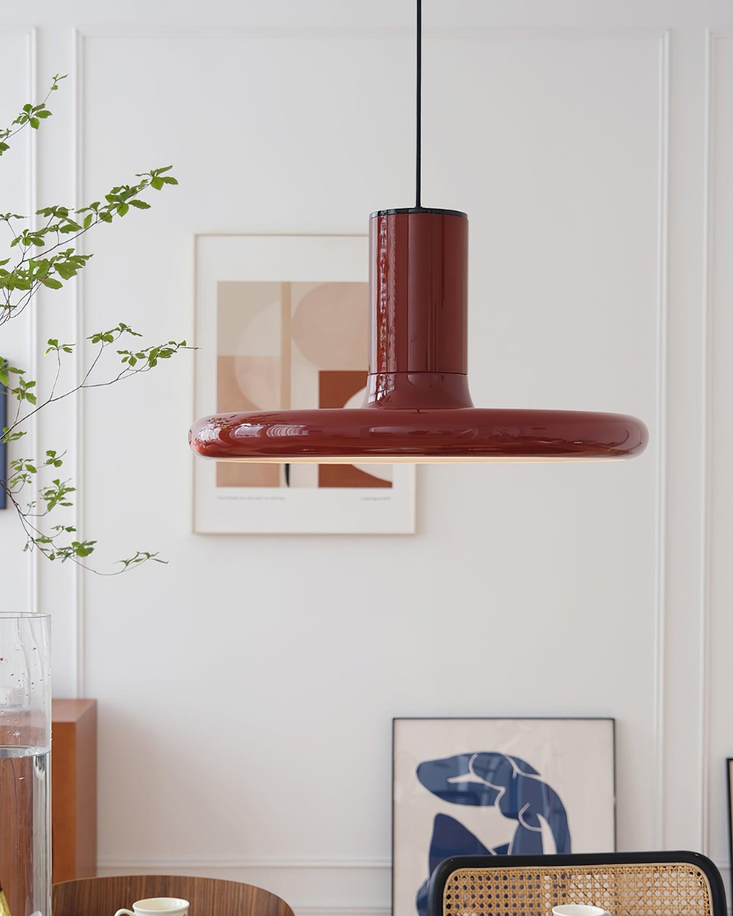 Pendant Lamp Frisbee Red Industrial Contemporary - Neutralighting