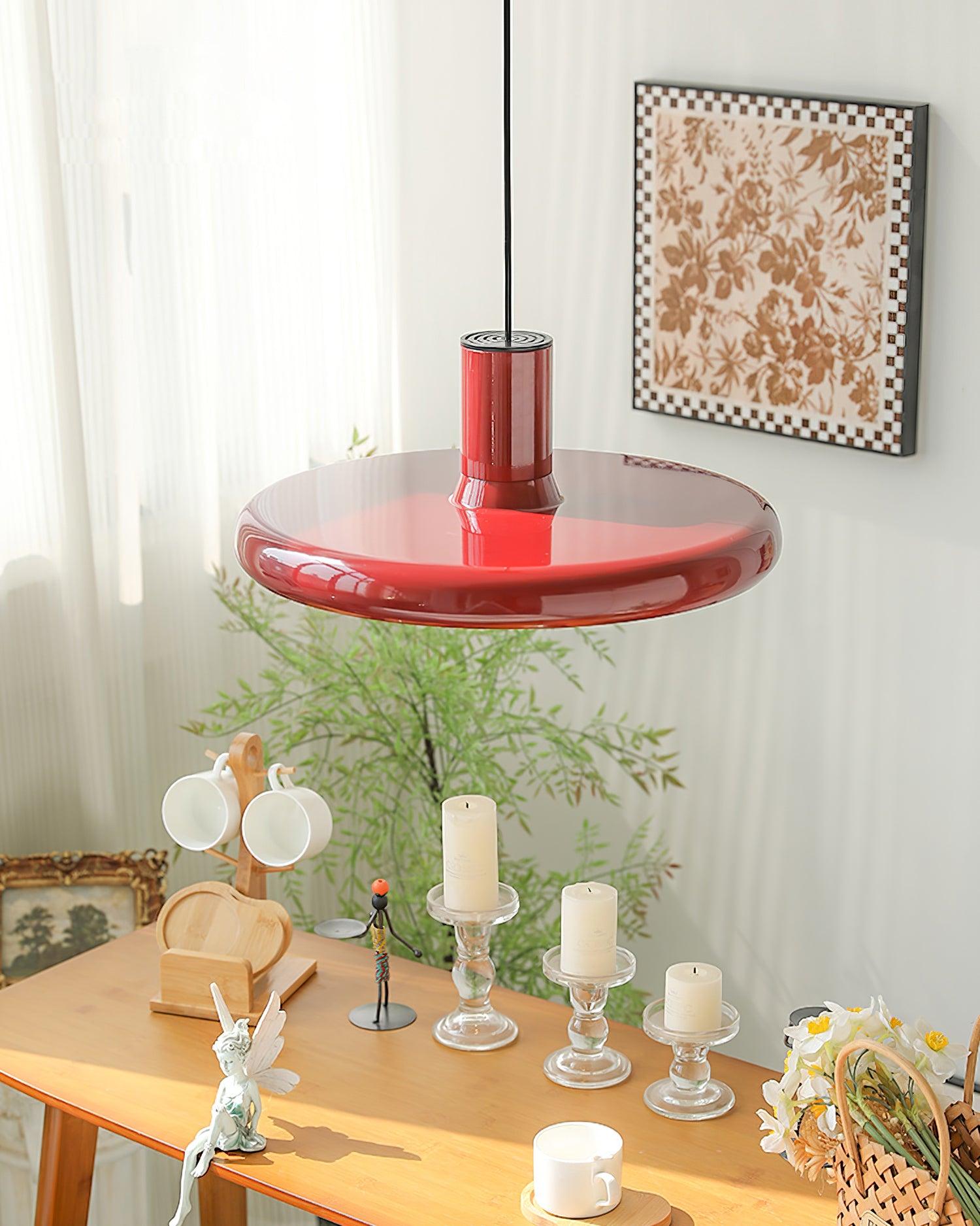 Pendant Lamp Frisbee Red Industrial Contemporary - Neutralighting