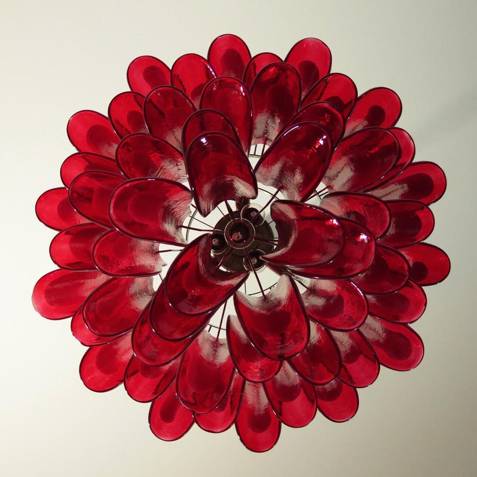 Aurora Chandelier Red Murano Petals