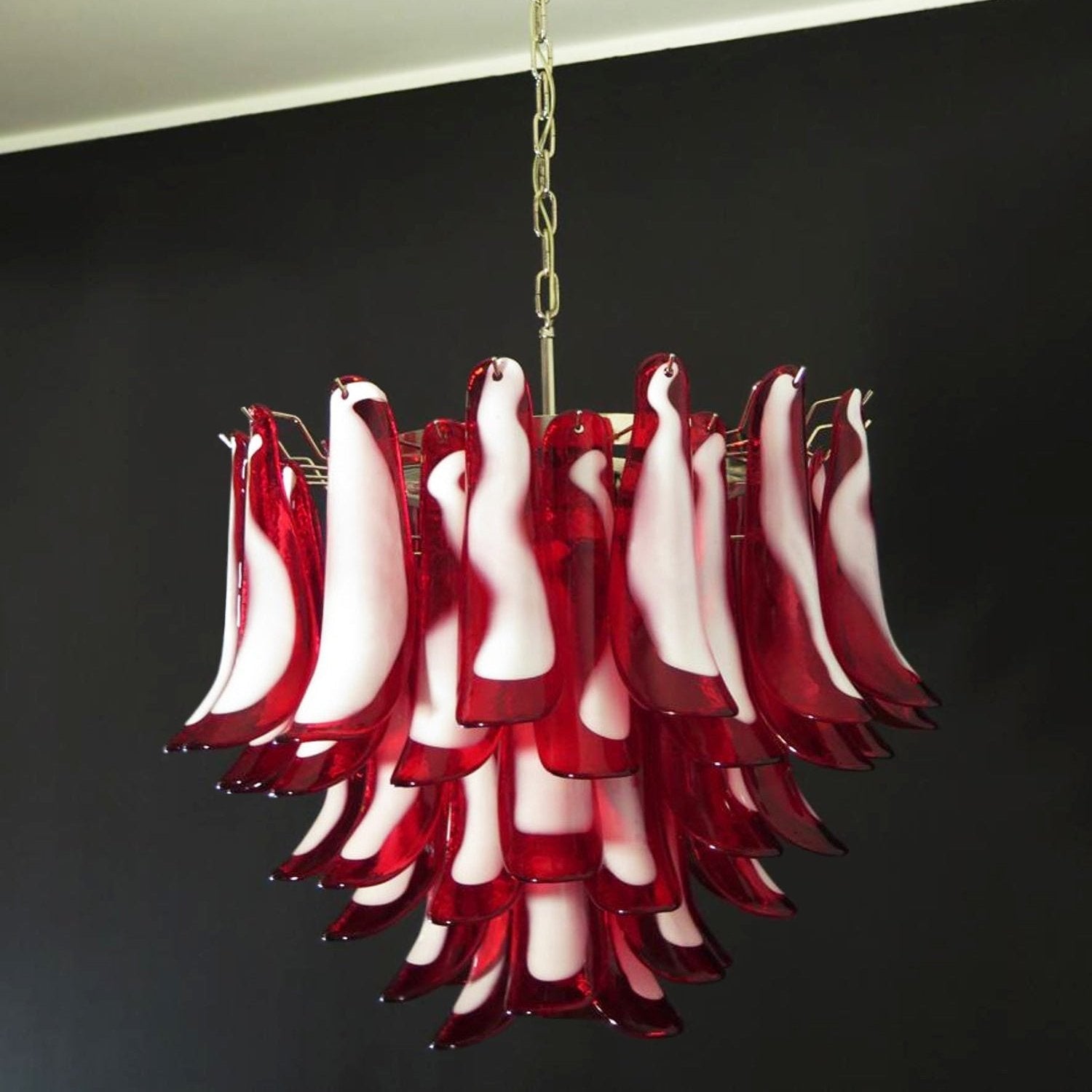 Aurora Chandelier Red Murano Petals