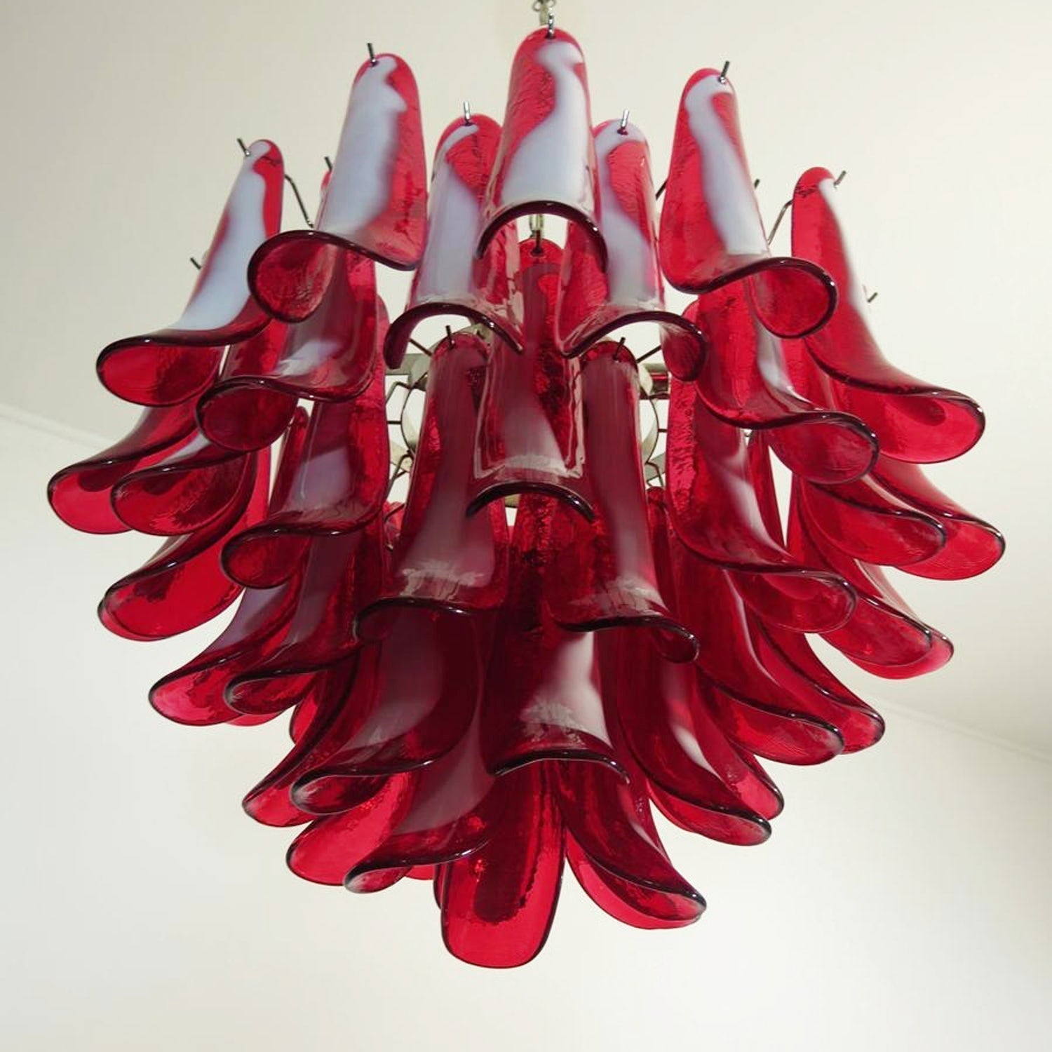 Aurora Chandelier Red Murano Petals