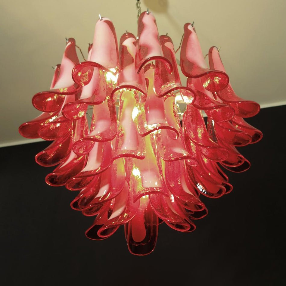 Aurora Chandelier Red Murano Petals