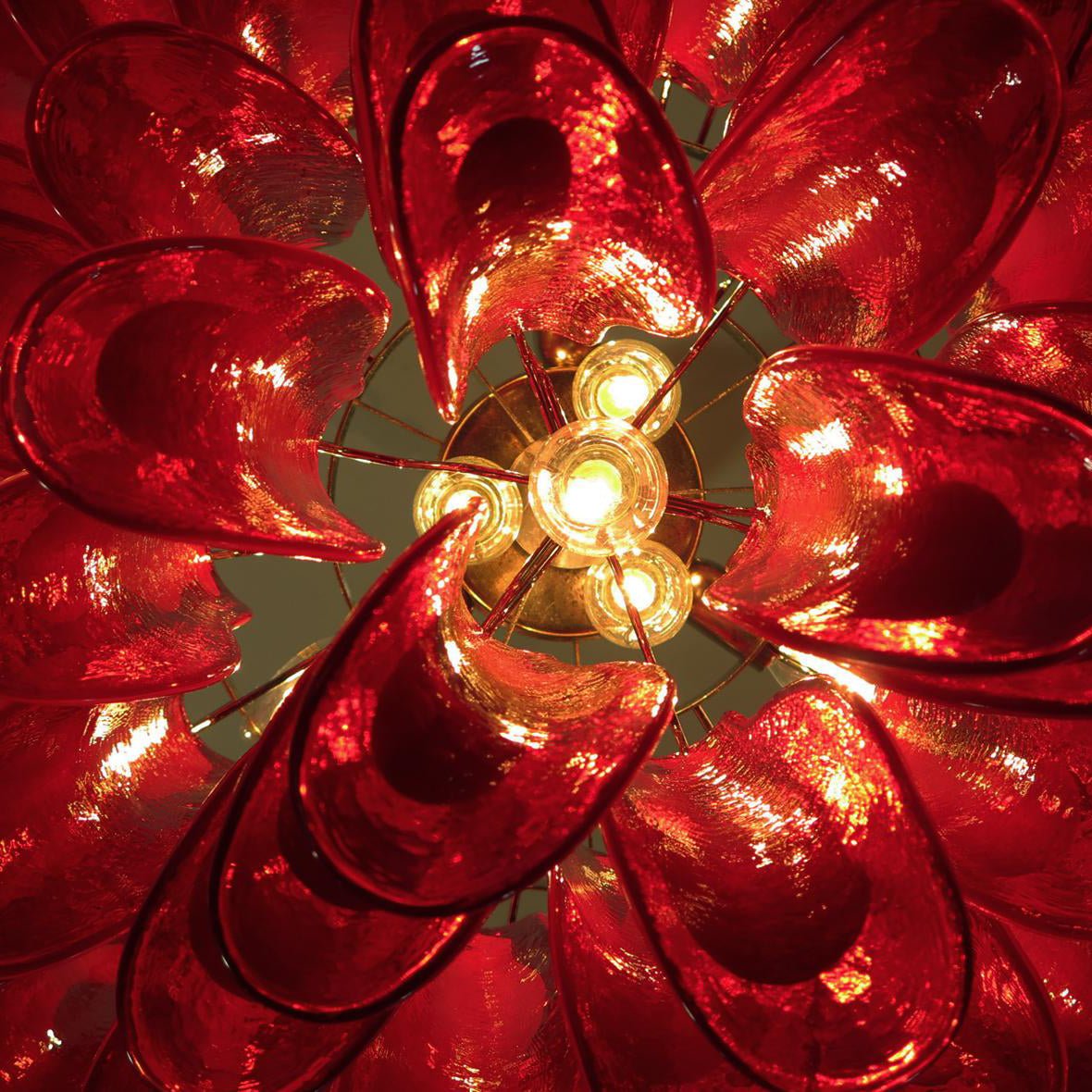 Aurora Chandelier Red Murano Petals