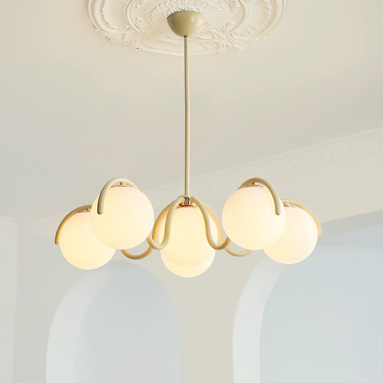 Pheva Curve Linear Chandelier Red&Silver - Neutralighting