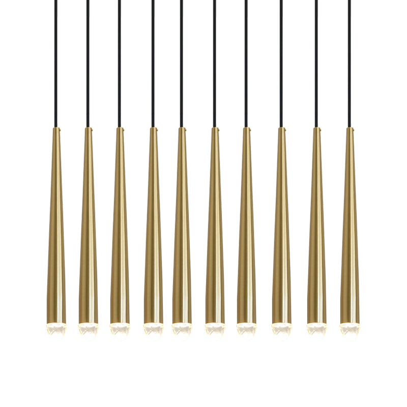 Chandelier with Polished Brass and Crystal Shades Minimalist - Neutralighting