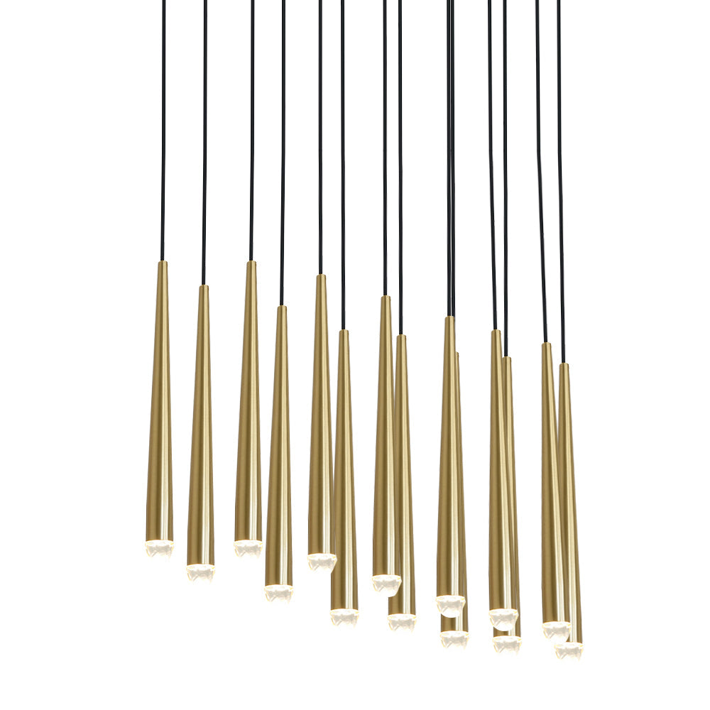 Chandelier with Polished Brass and Crystal Shades Minimalist - Neutralighting