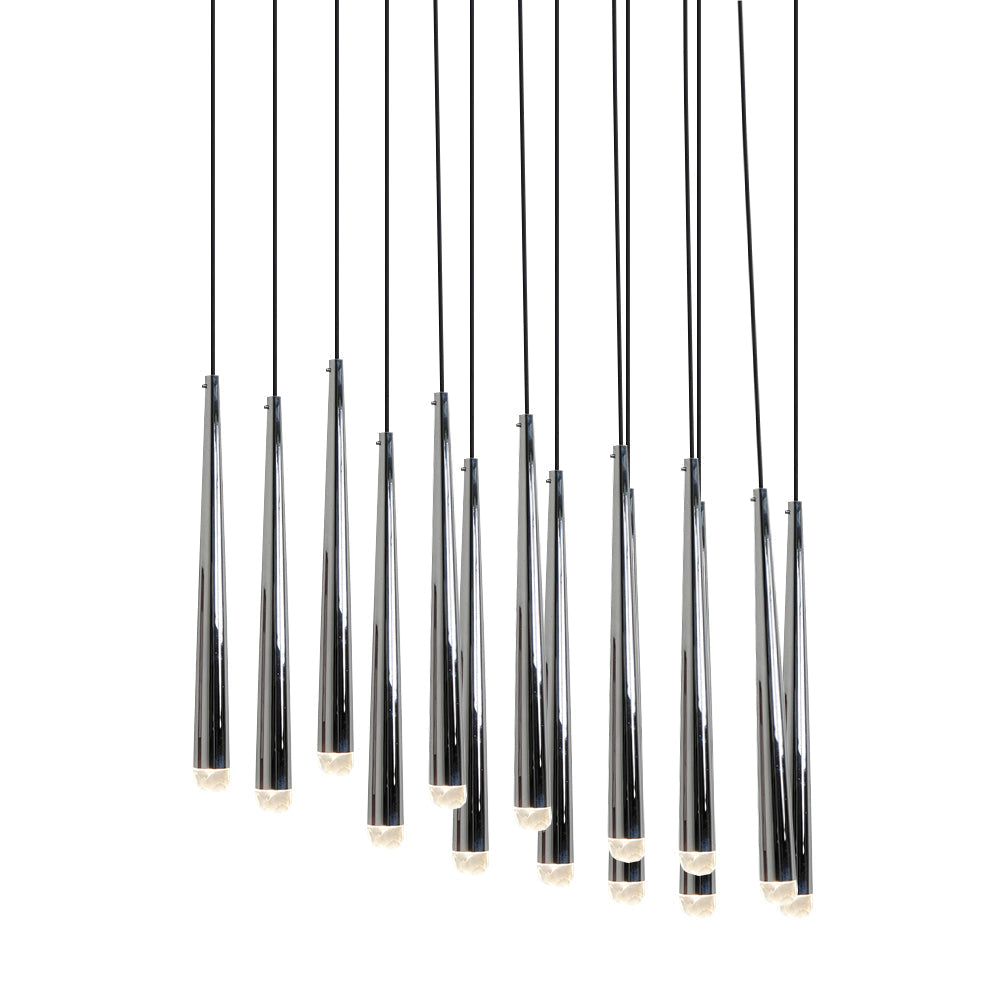 Chandelier with Polished Brass and Crystal Shades Minimalist - Neutralighting