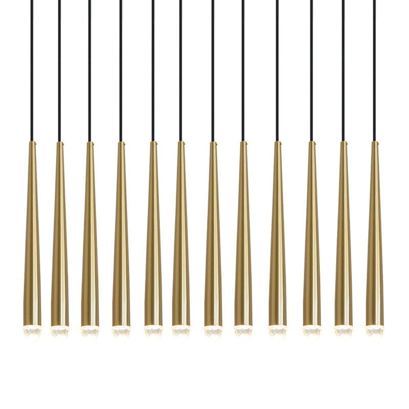 Chandelier with Polished Brass and Crystal Shades Minimalist - Neutralighting