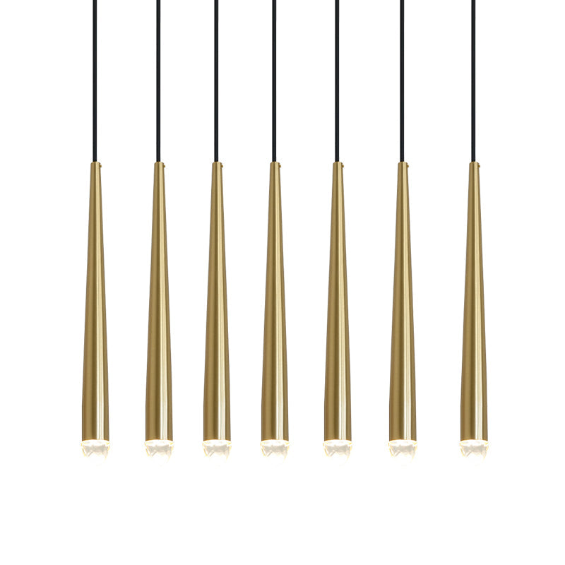 Chandelier with Polished Brass and Crystal Shades Minimalist - Neutralighting