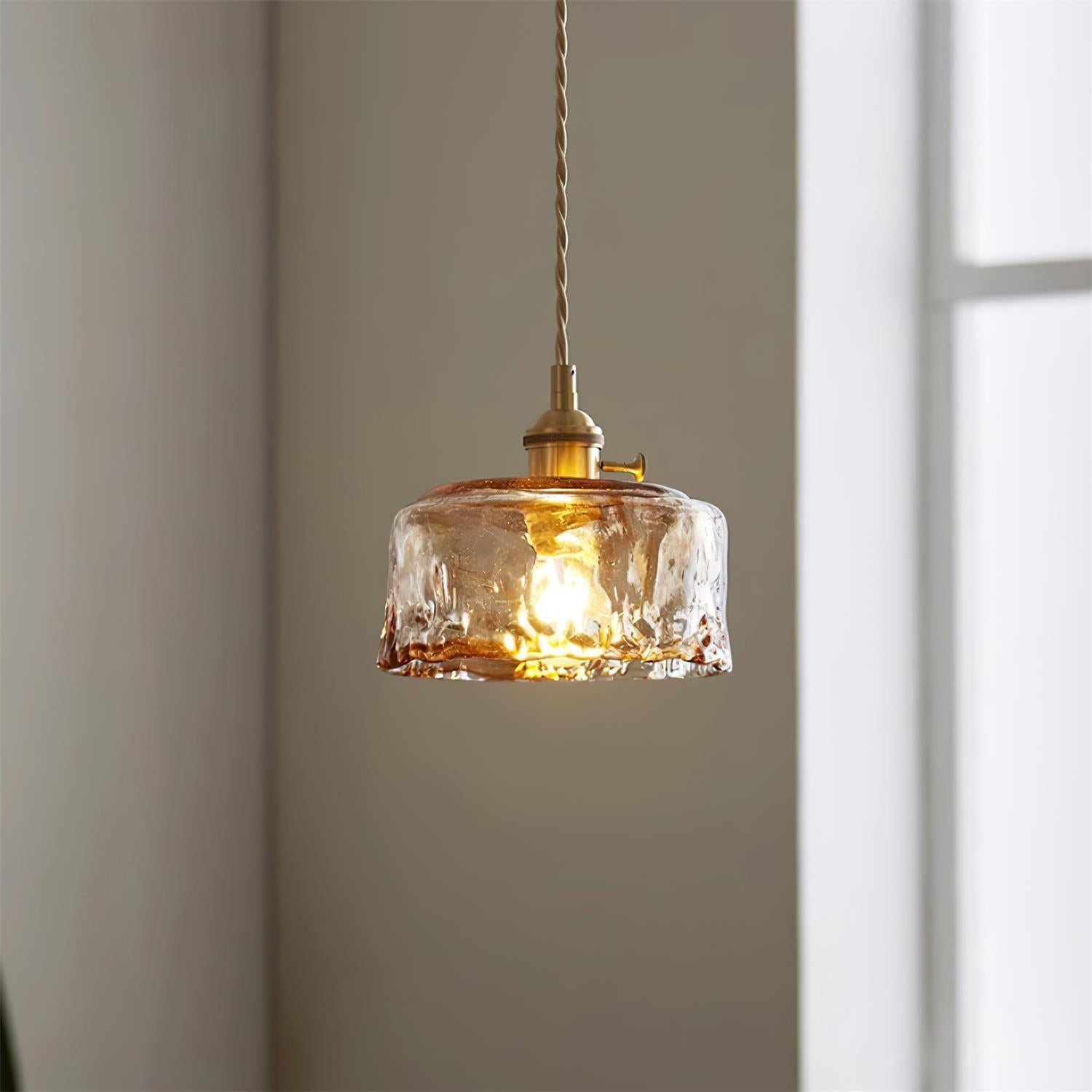Amberlyn Vintage Amber Glass Pendant Light - Neutralighting