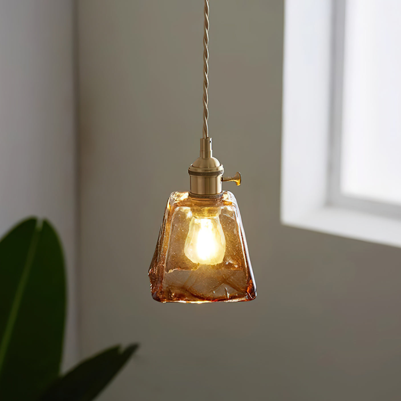 Amberlyn Vintage Amber Glass Pendant Light - Neutralighting