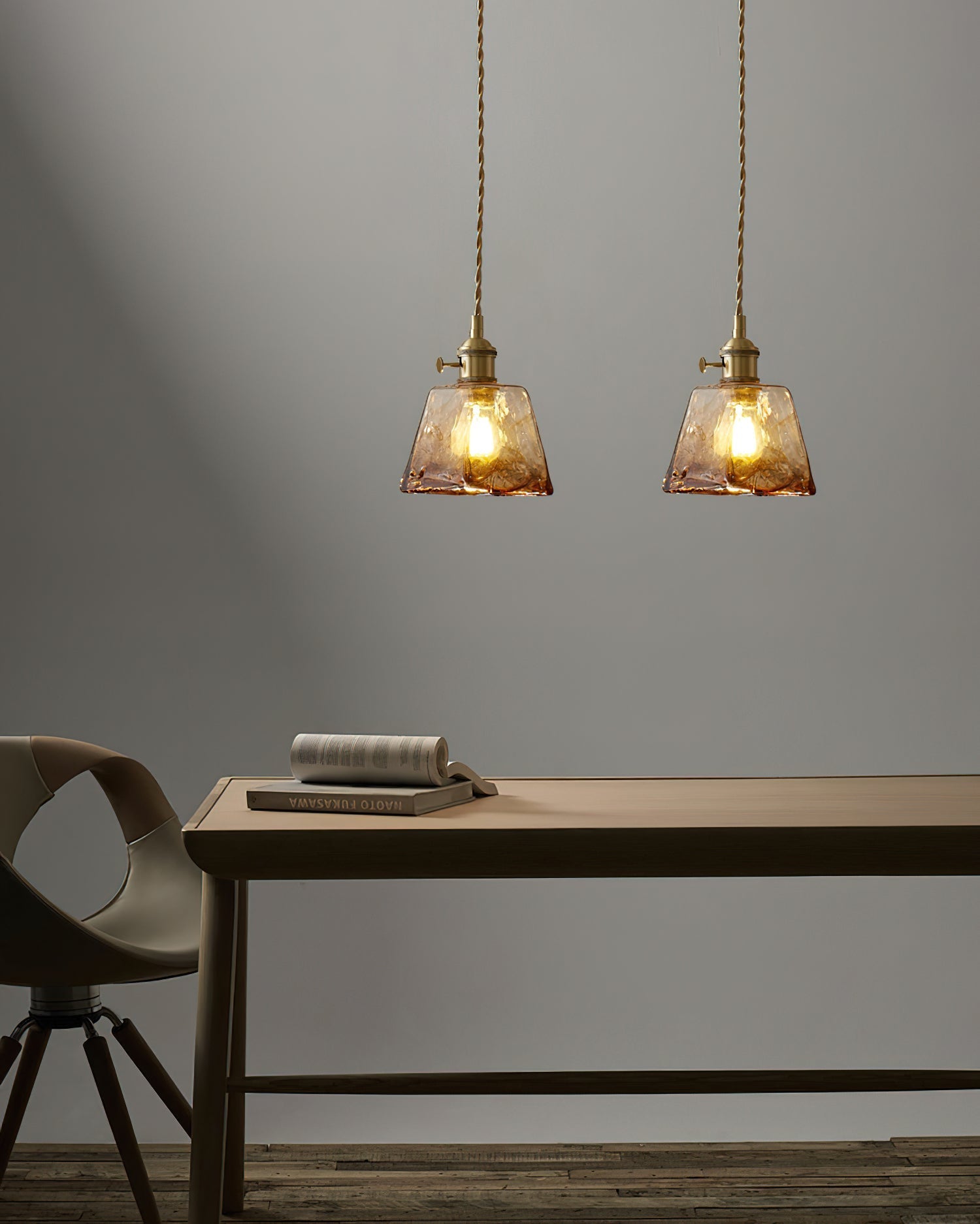 Amberlyn Vintage Amber Glass Pendant Light - Neutralighting