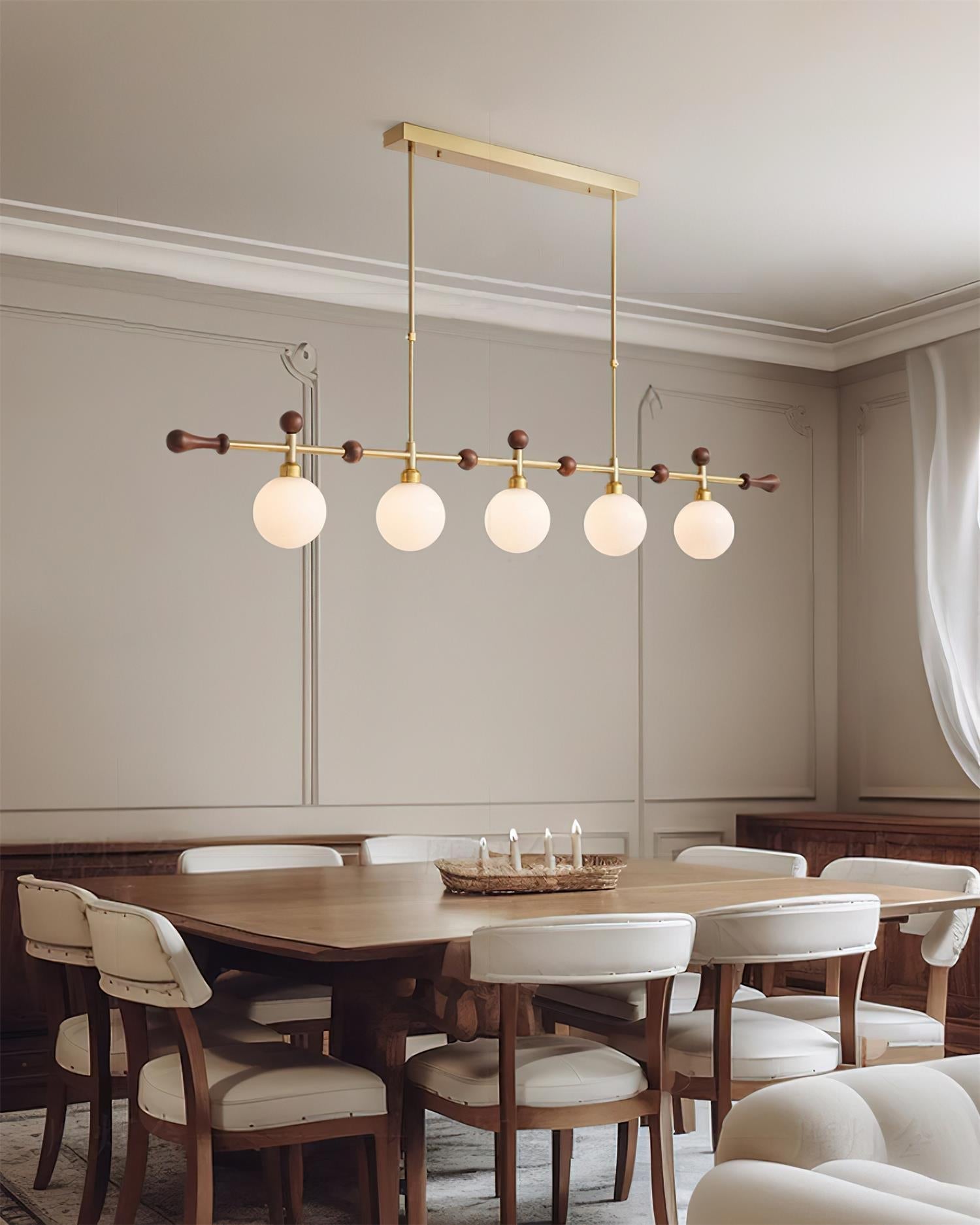 Chandelier Linear Globe LED/Incandescent for Dining Room Kitchen Island - Neutralighting