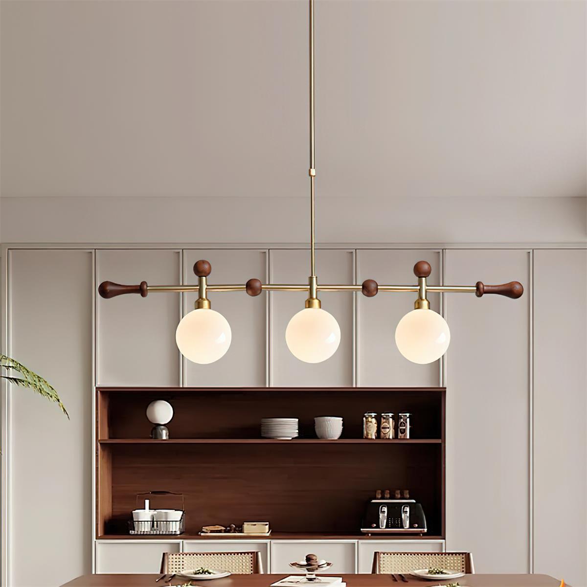 Chandelier Linear Globe LED/Incandescent for Dining Room Kitchen Island - Neutralighting