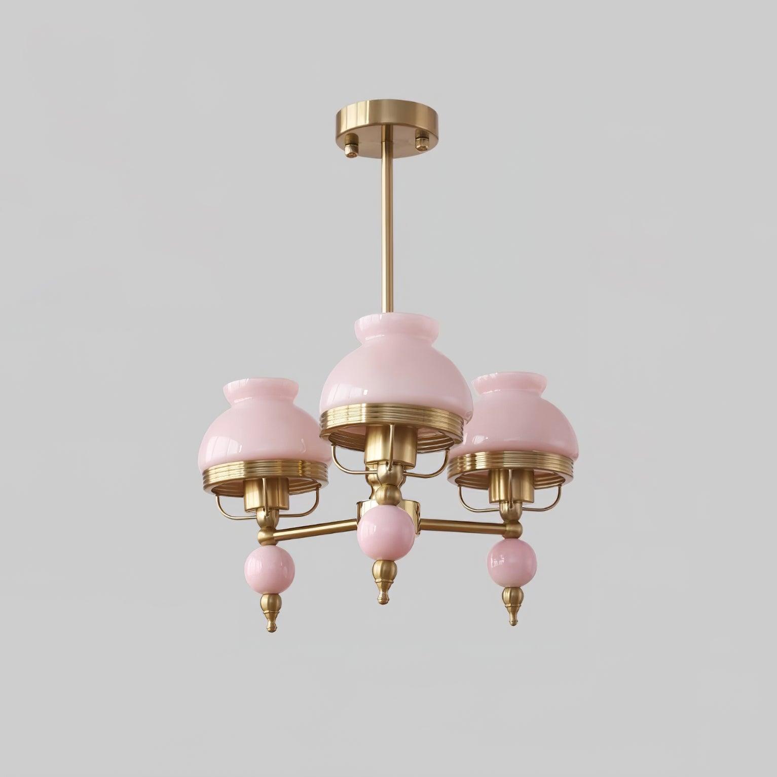 Chandelier Glass and Metal Fixture for Dining or Living Room Vintage - Neutralighting