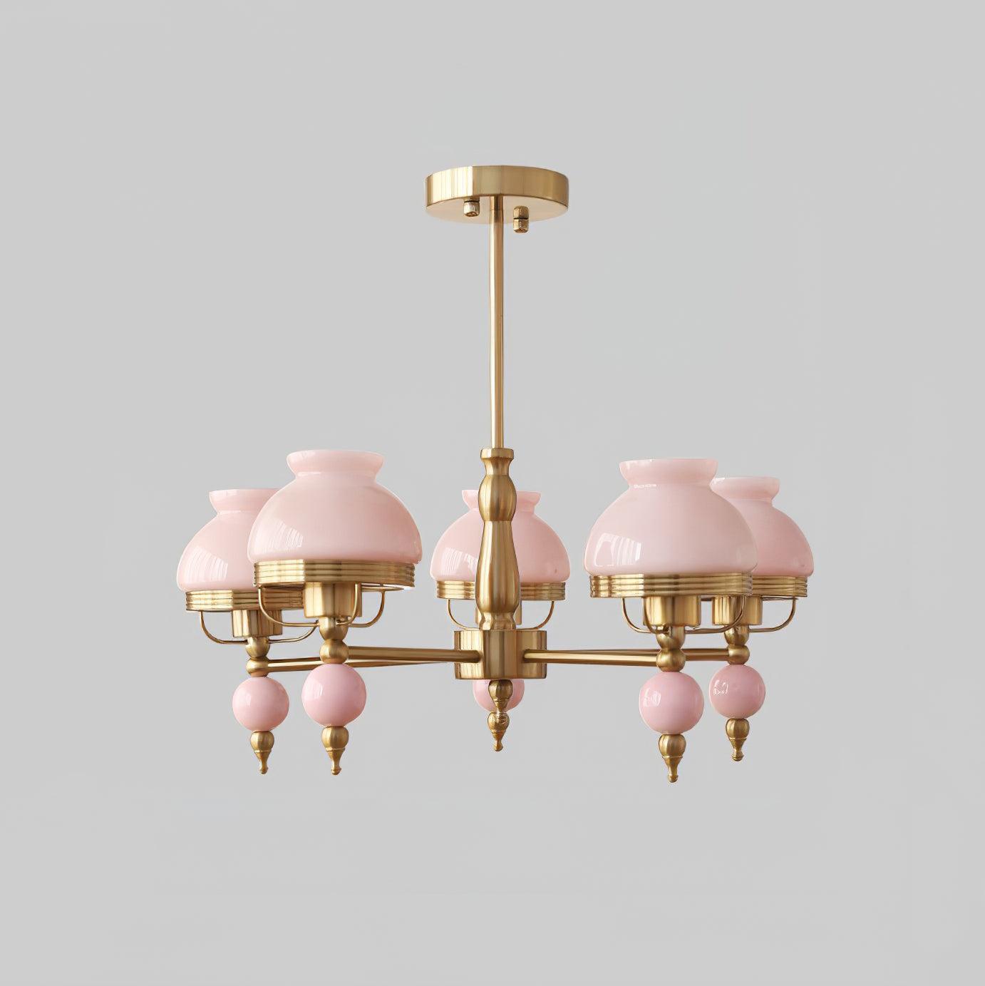 Chandelier Glass and Metal Fixture for Dining or Living Room Vintage - Neutralighting