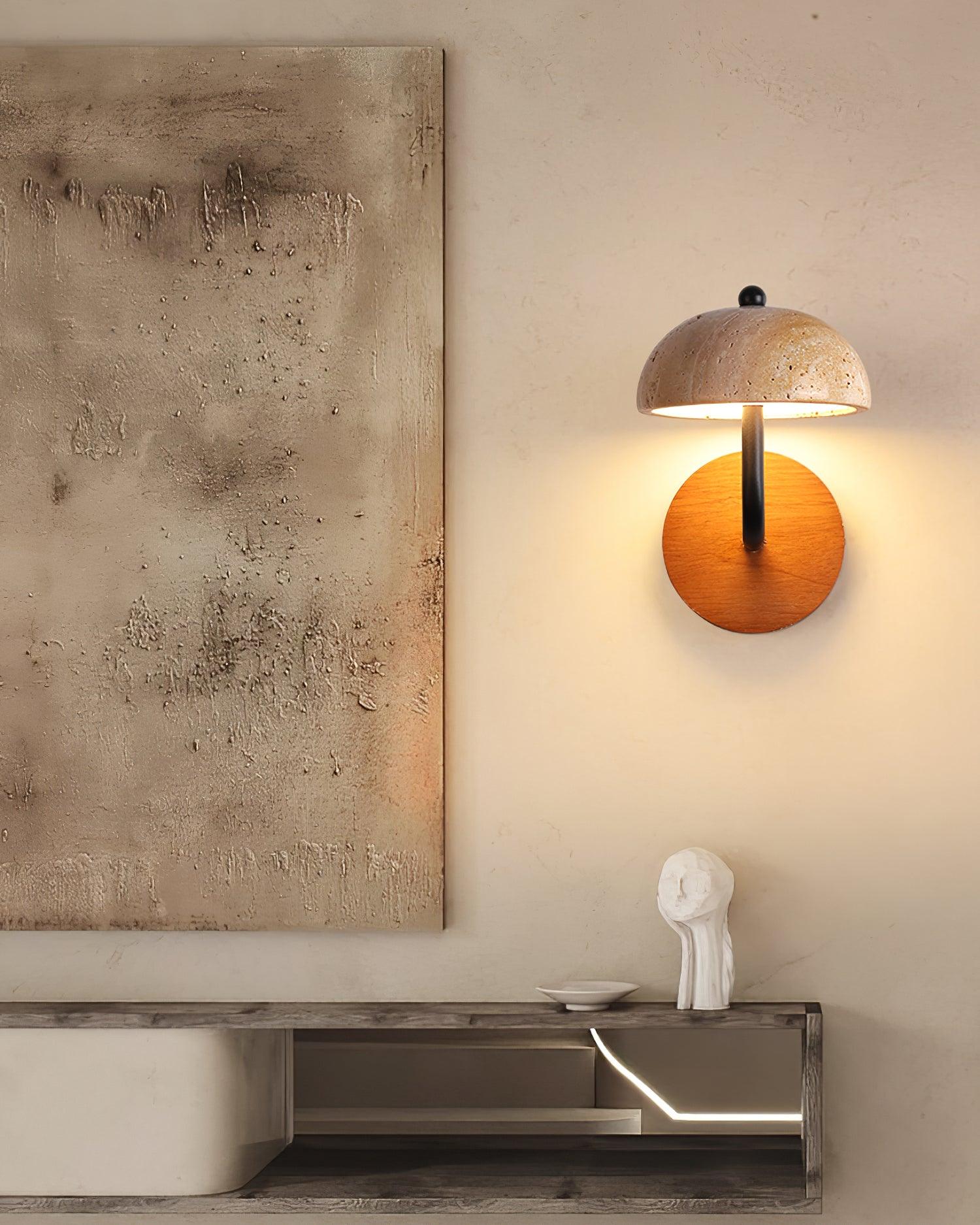 Solaro Wall Light Travertine Half-dome Shade - Neutralighting