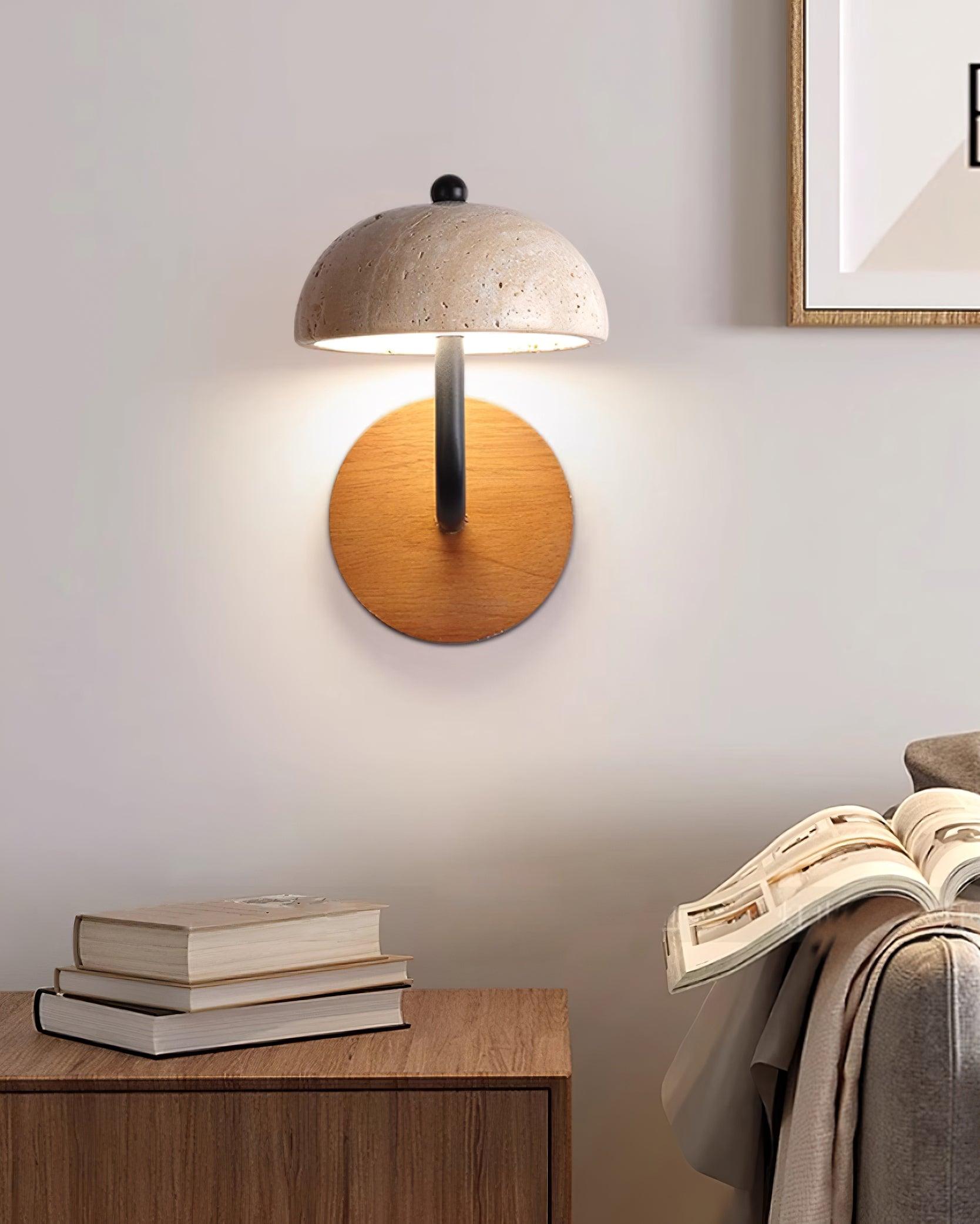 Solaro Wall Light Travertine Half-dome Shade - Neutralighting
