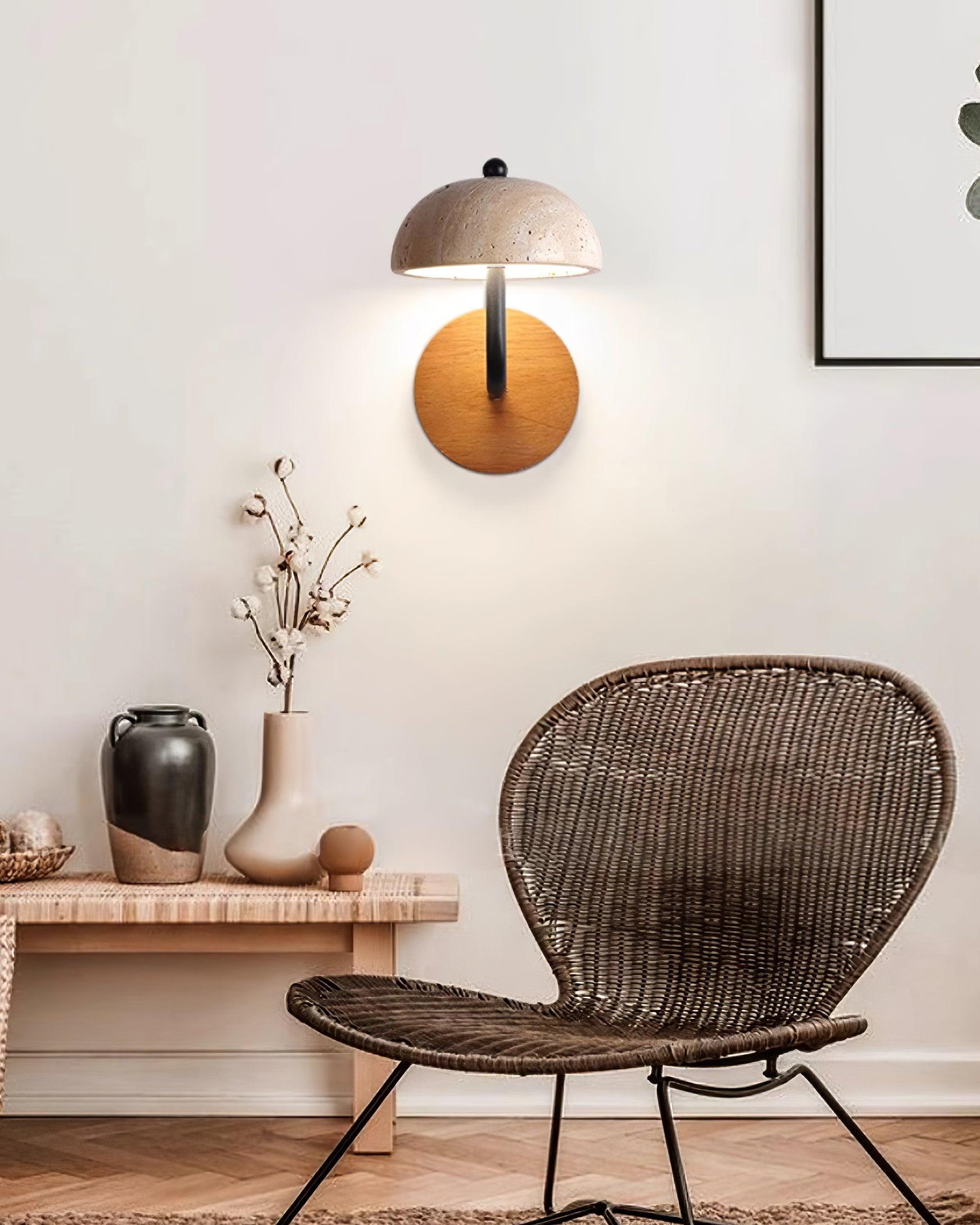 Solaro Wall Light Travertine Half-dome Shade - Neutralighting