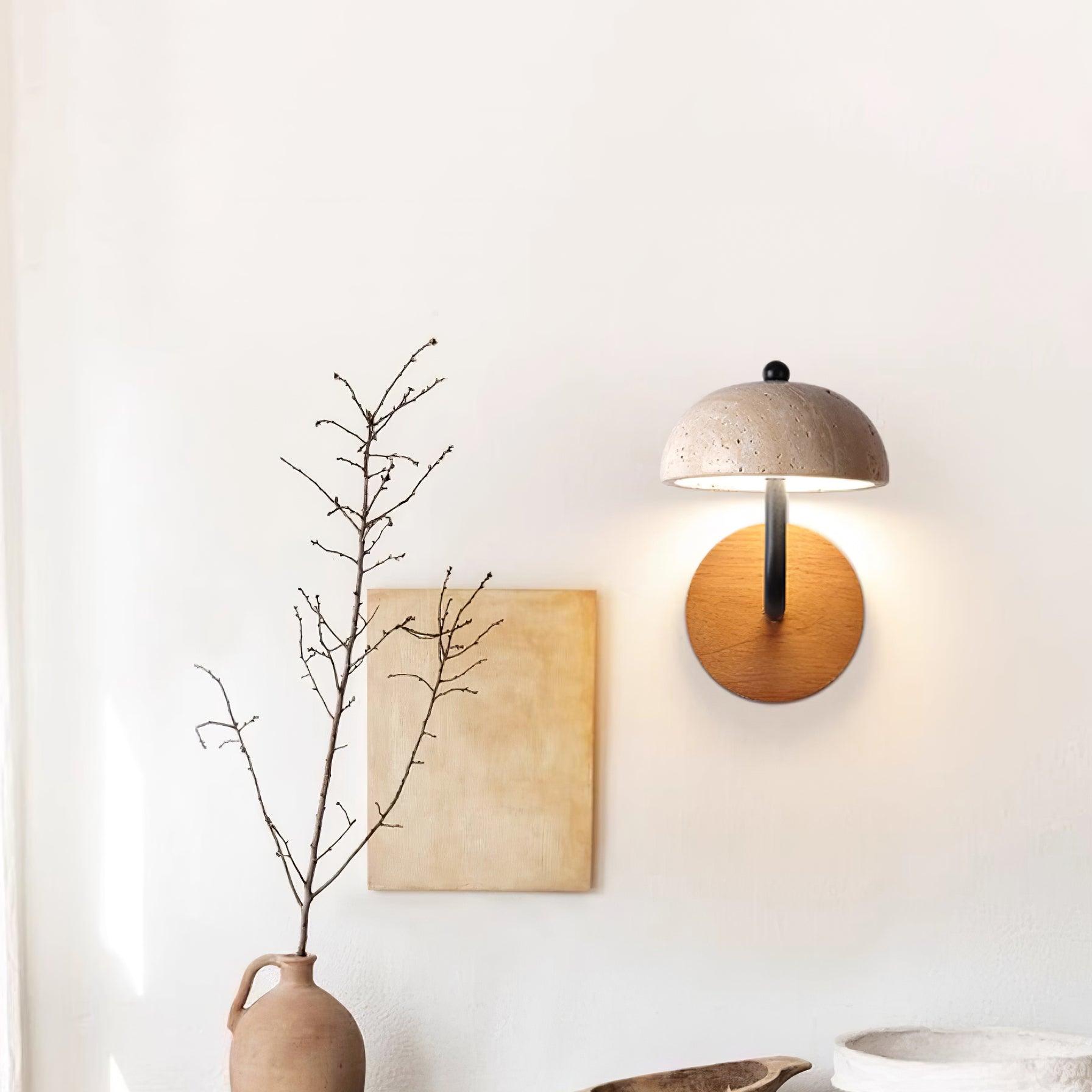 Solaro Wall Light Travertine Half-dome Shade - Neutralighting