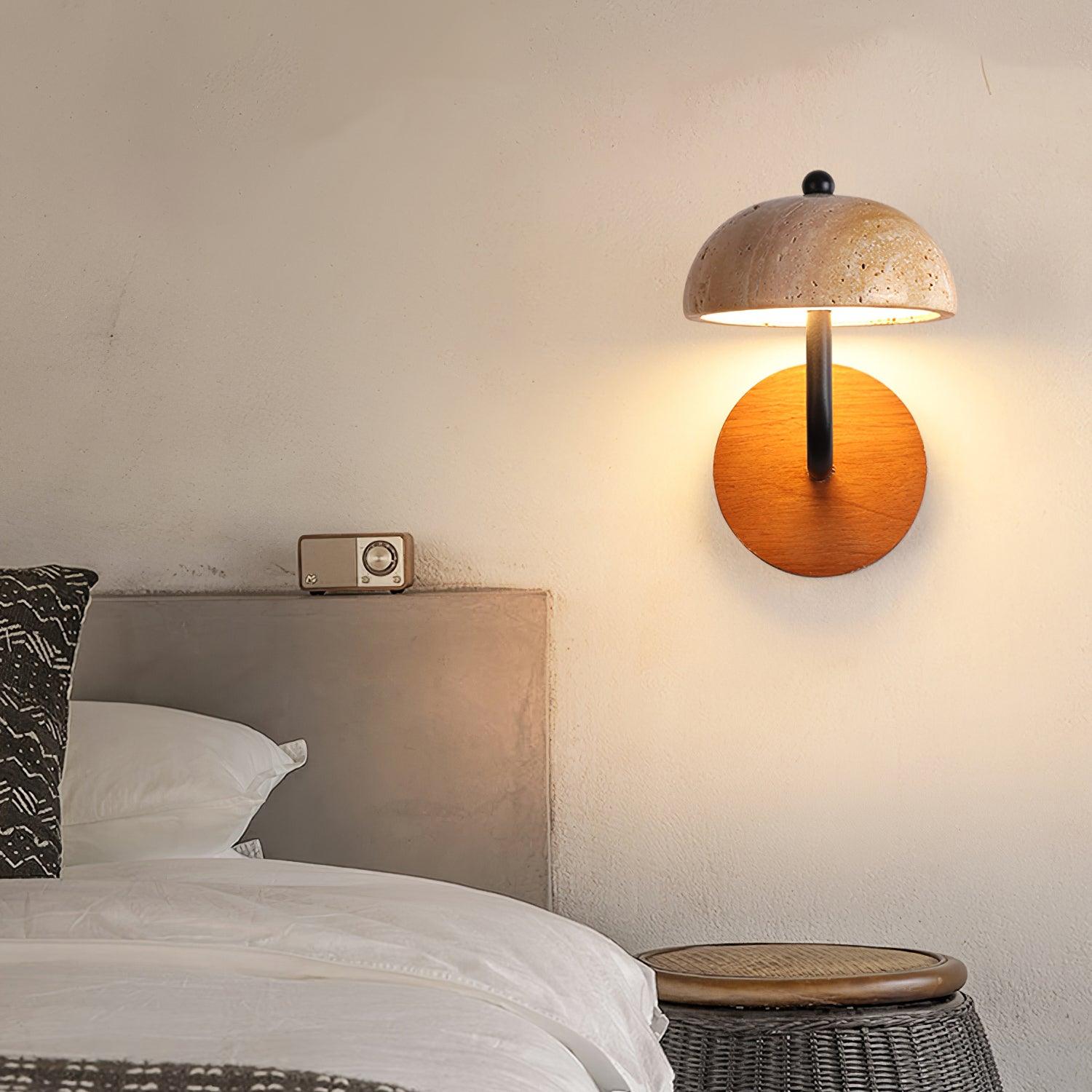 Solaro Wall Light Travertine Half-dome Shade - Neutralighting
