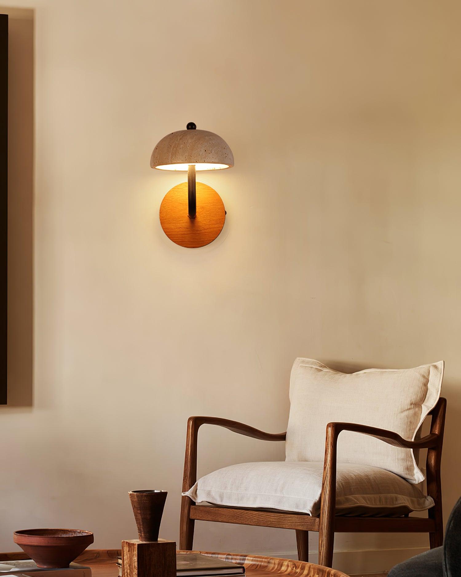 Solaro Wall Light Travertine Half-dome Shade - Neutralighting
