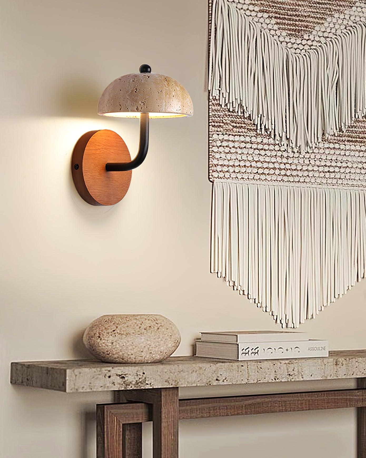 Solaro Wall Light Travertine Half-dome Shade - Neutralighting