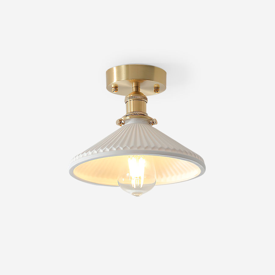 Belmont Vintage Brass & Ceramic Ceiling Light - Neutralighting