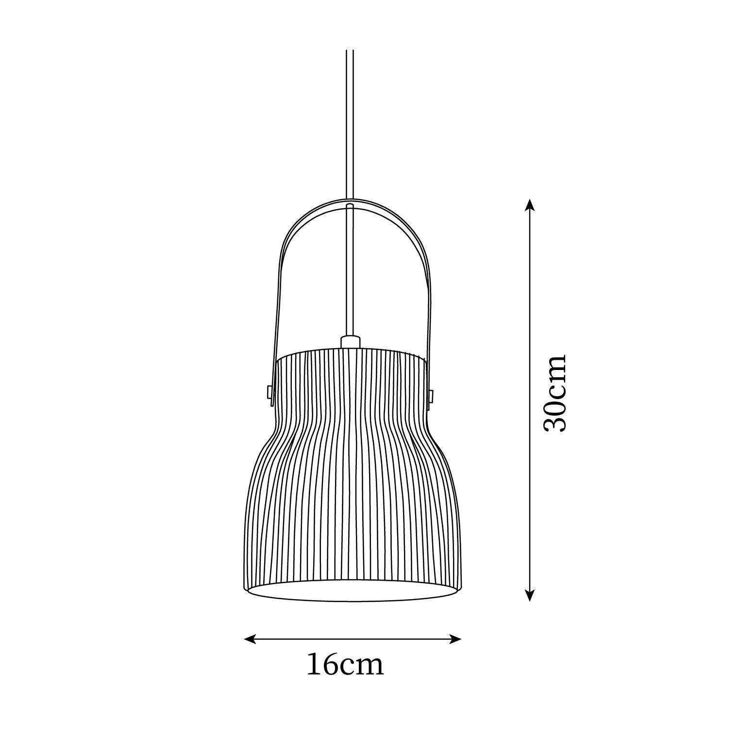 Pendant Lamp Ribbed White Ceramic with Brass Handle - Neutralighting