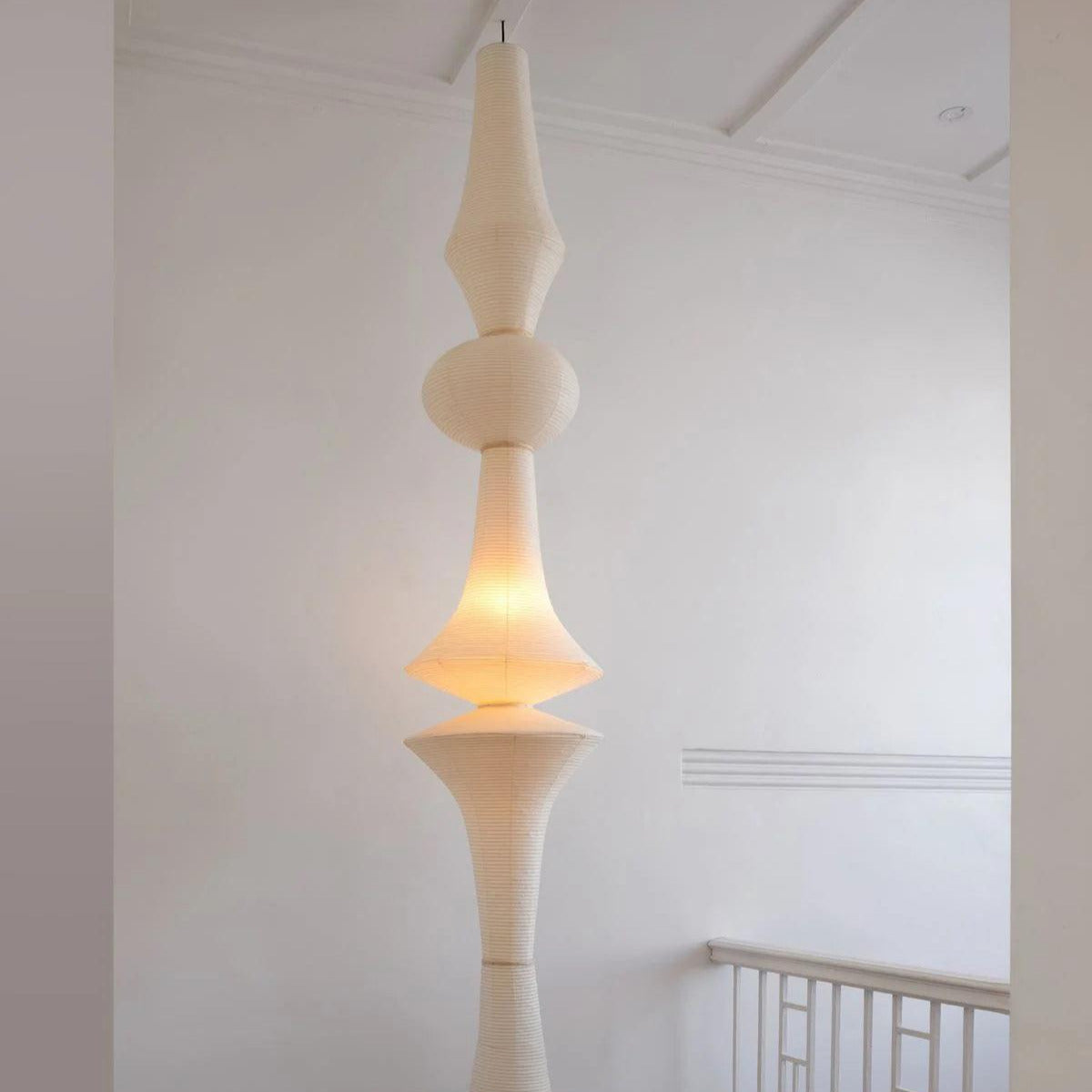Faye Sculptural Paper Vertical Pendant Light - Neutralighting