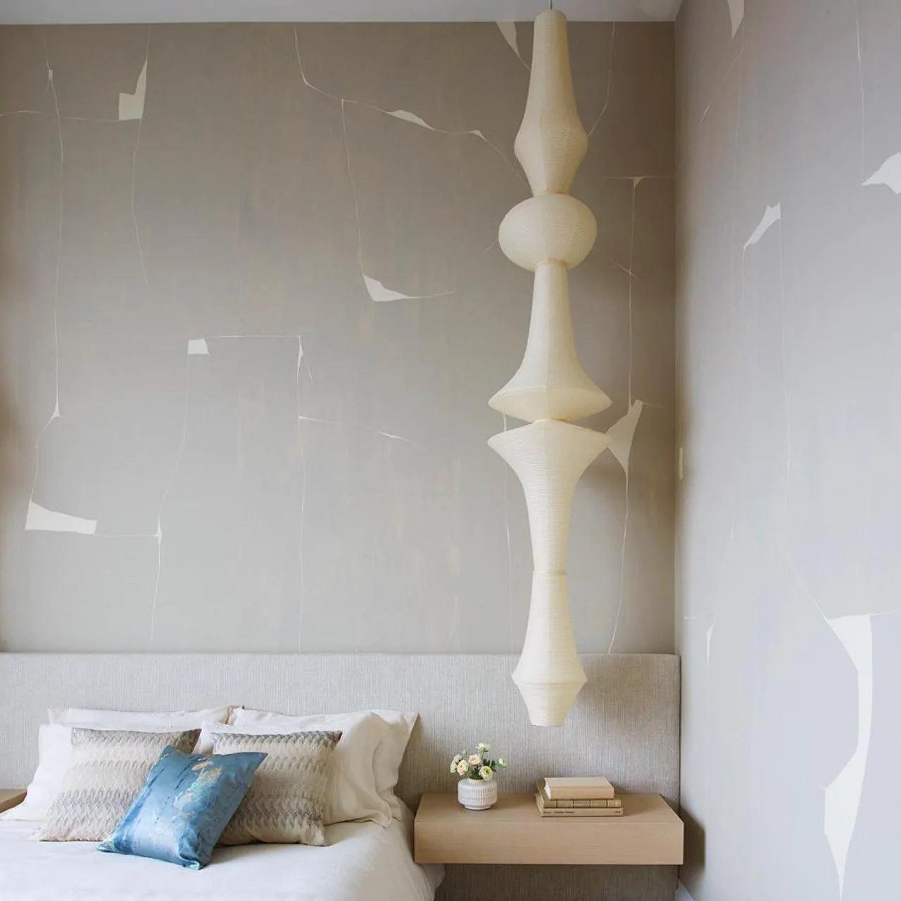 Faye Sculptural Paper Vertical Pendant Light - Neutralighting