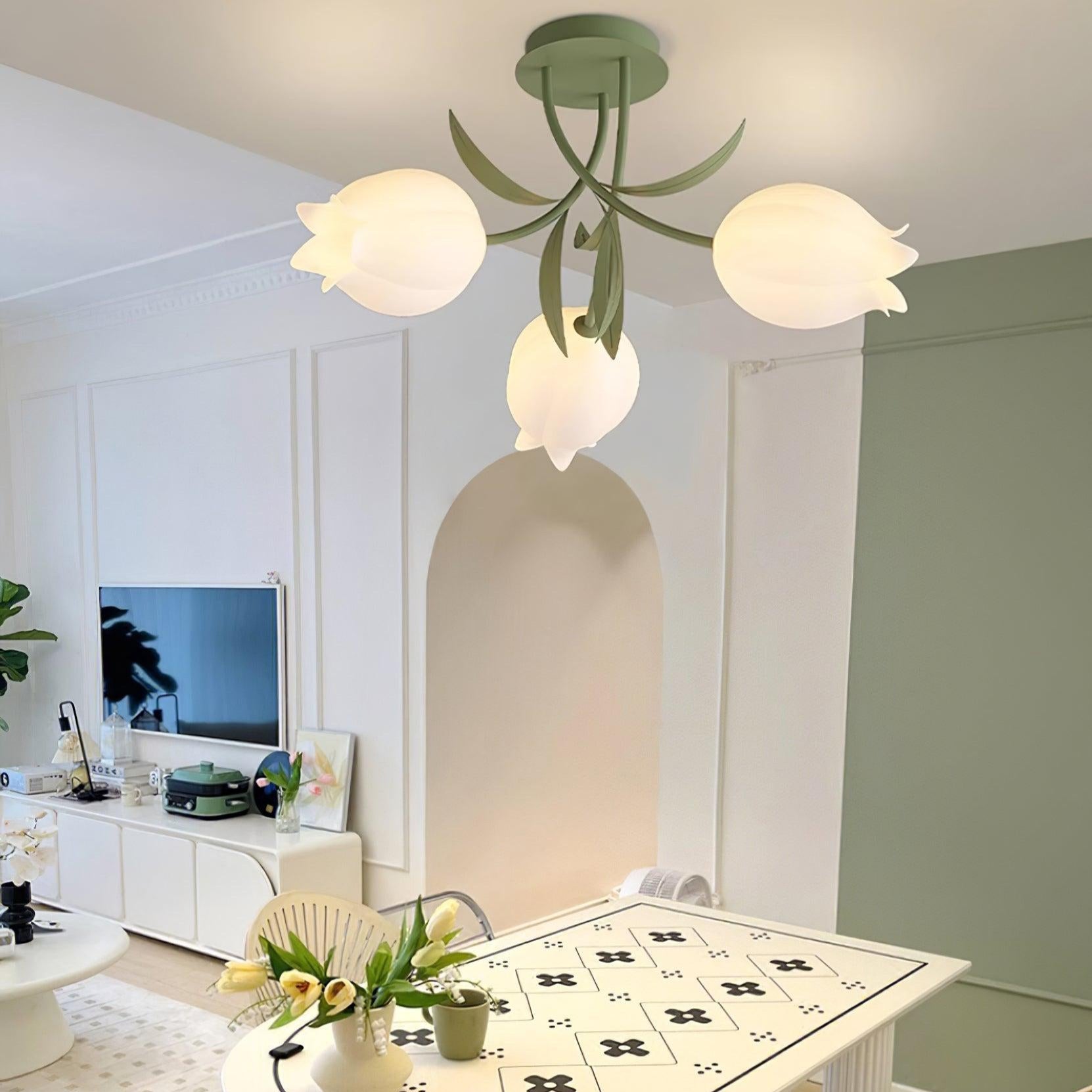 Greya Natural Flower Flush Mount Ceiling Light - Neutralighting