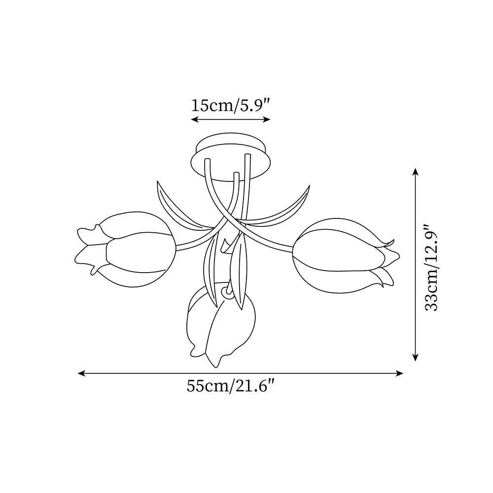 Greya Natural Flower Flush Mount Ceiling Light - Neutralighting