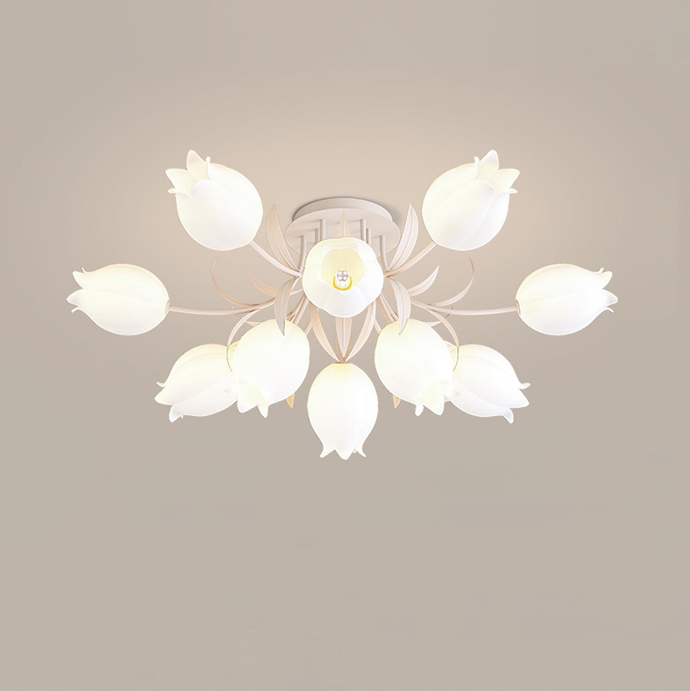 Greya Natural Flower Flush Mount Ceiling Light - Neutralighting
