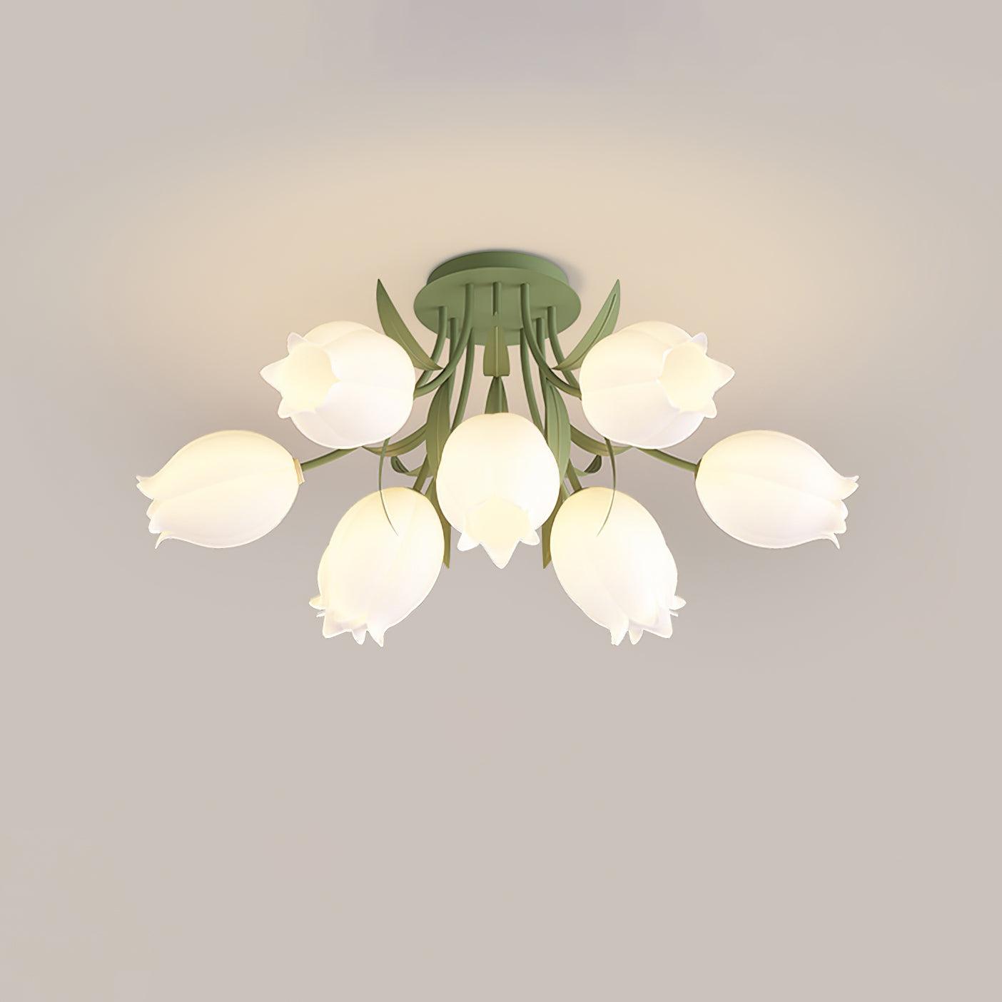Greya Natural Flower Flush Mount Ceiling Light - Neutralighting