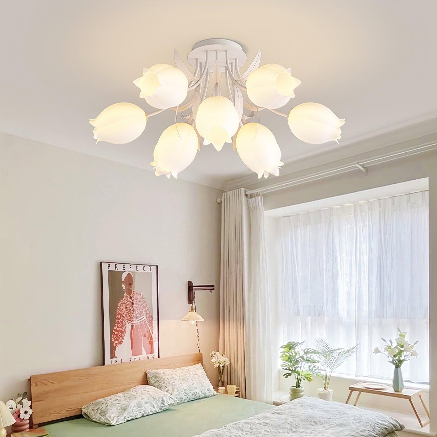 Greya Natural Flower Flush Mount Ceiling Light - Neutralighting