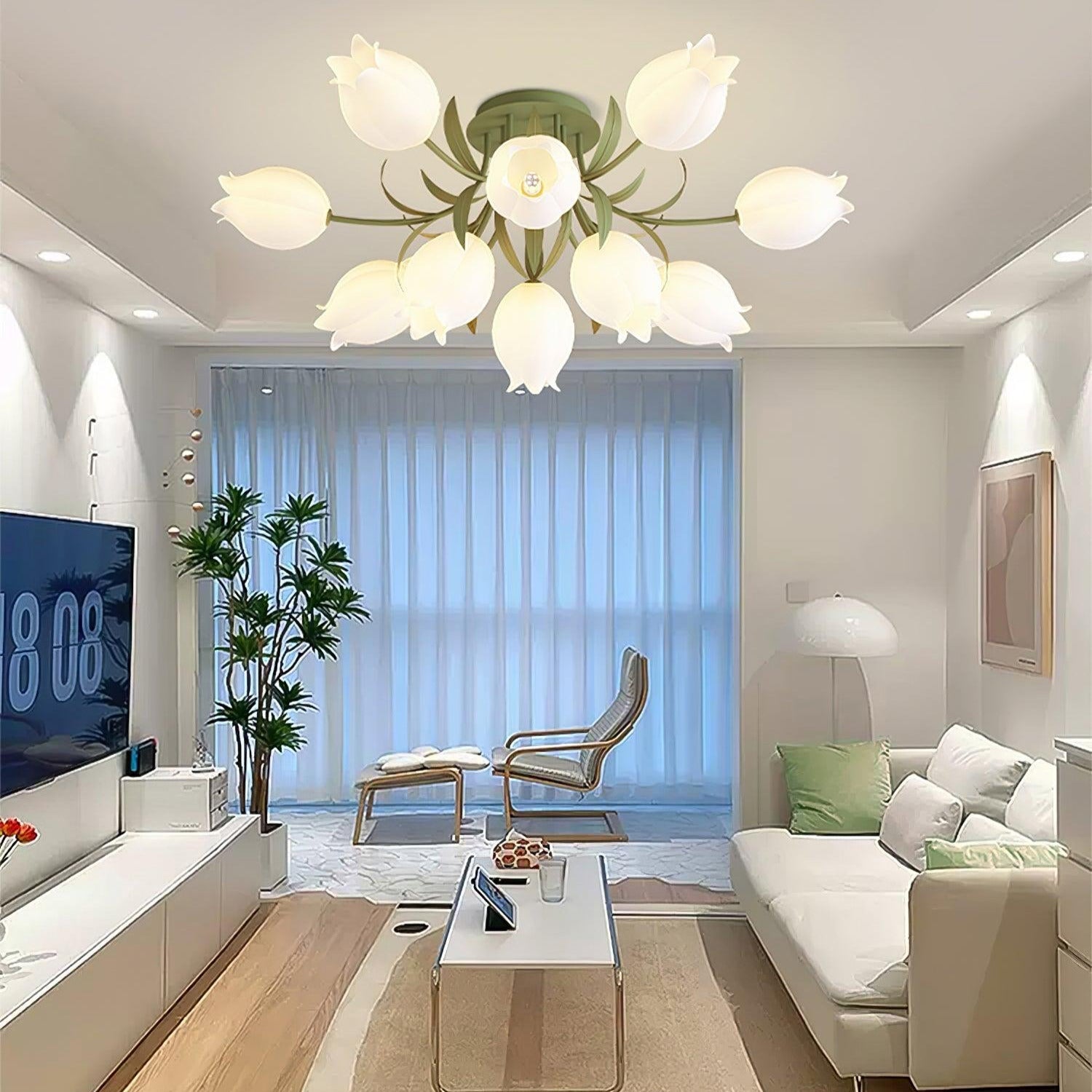 Greya Natural Flower Flush Mount Ceiling Light - Neutralighting