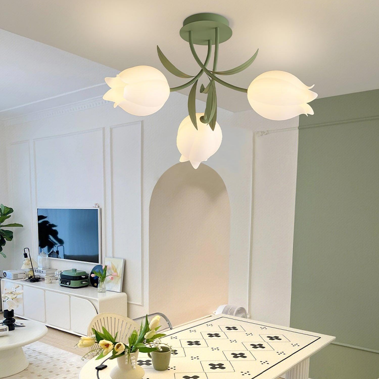 Greya Natural Flower Flush Mount Ceiling Light - Neutralighting