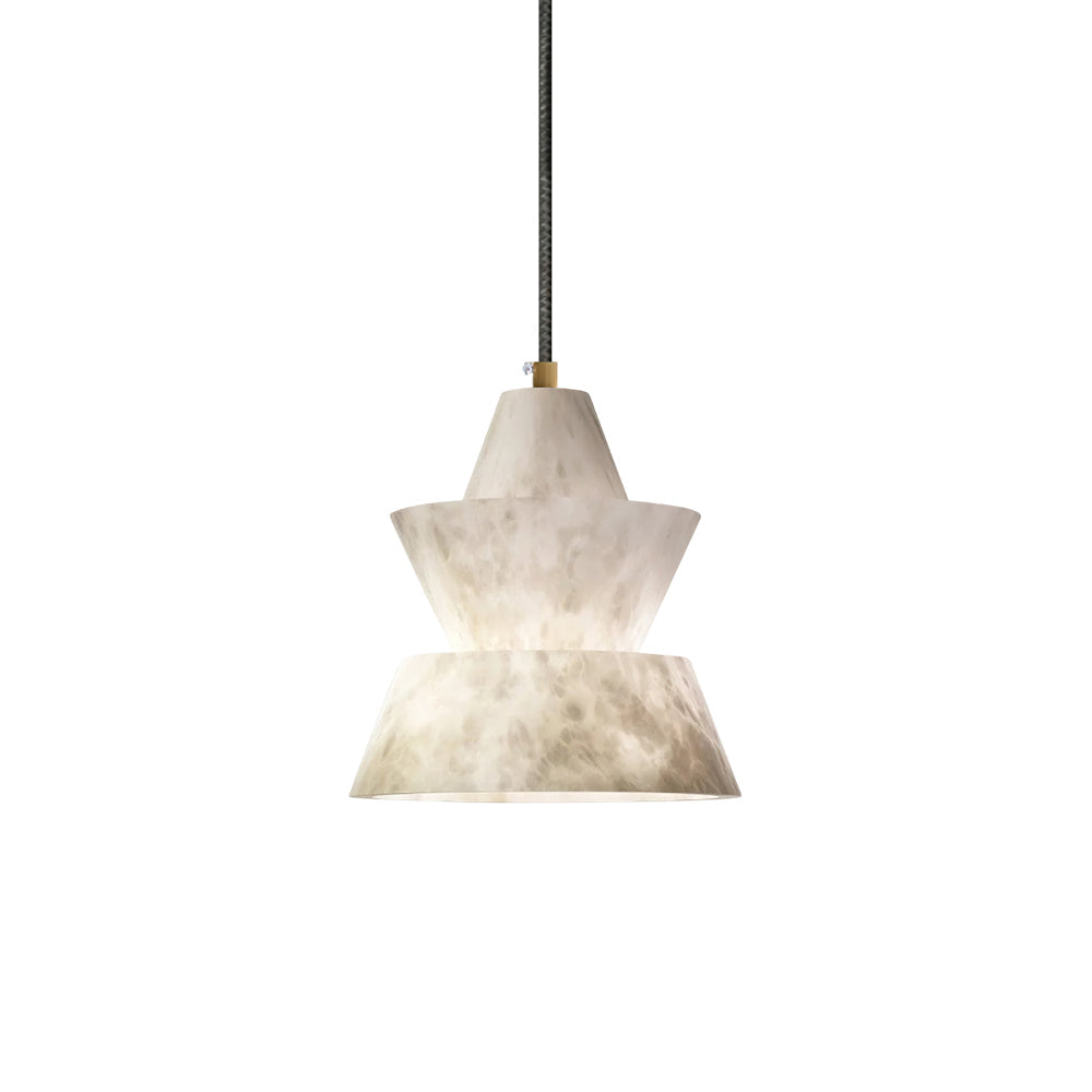 Ezion Layered White Alabaster Pendant Light - Neutralighting