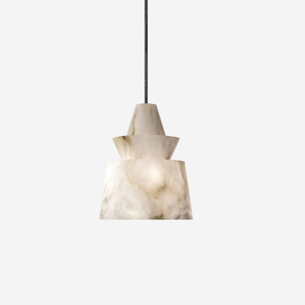 Ezion Layered White Alabaster Pendant Light - Neutralighting