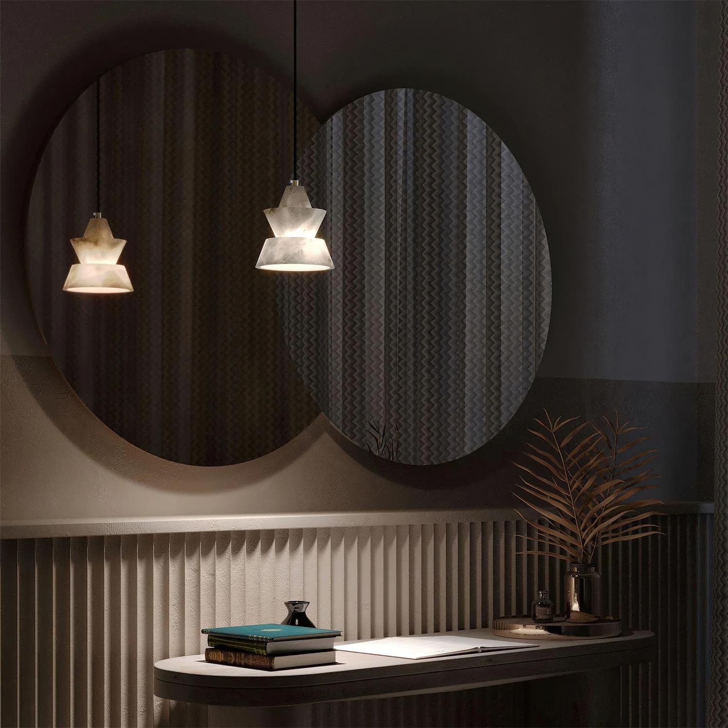 Ezion Layered White Alabaster Pendant Light - Neutralighting